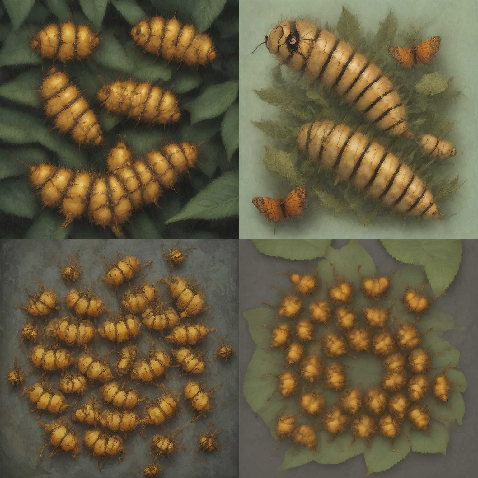 A caterpillar during metamorphosis