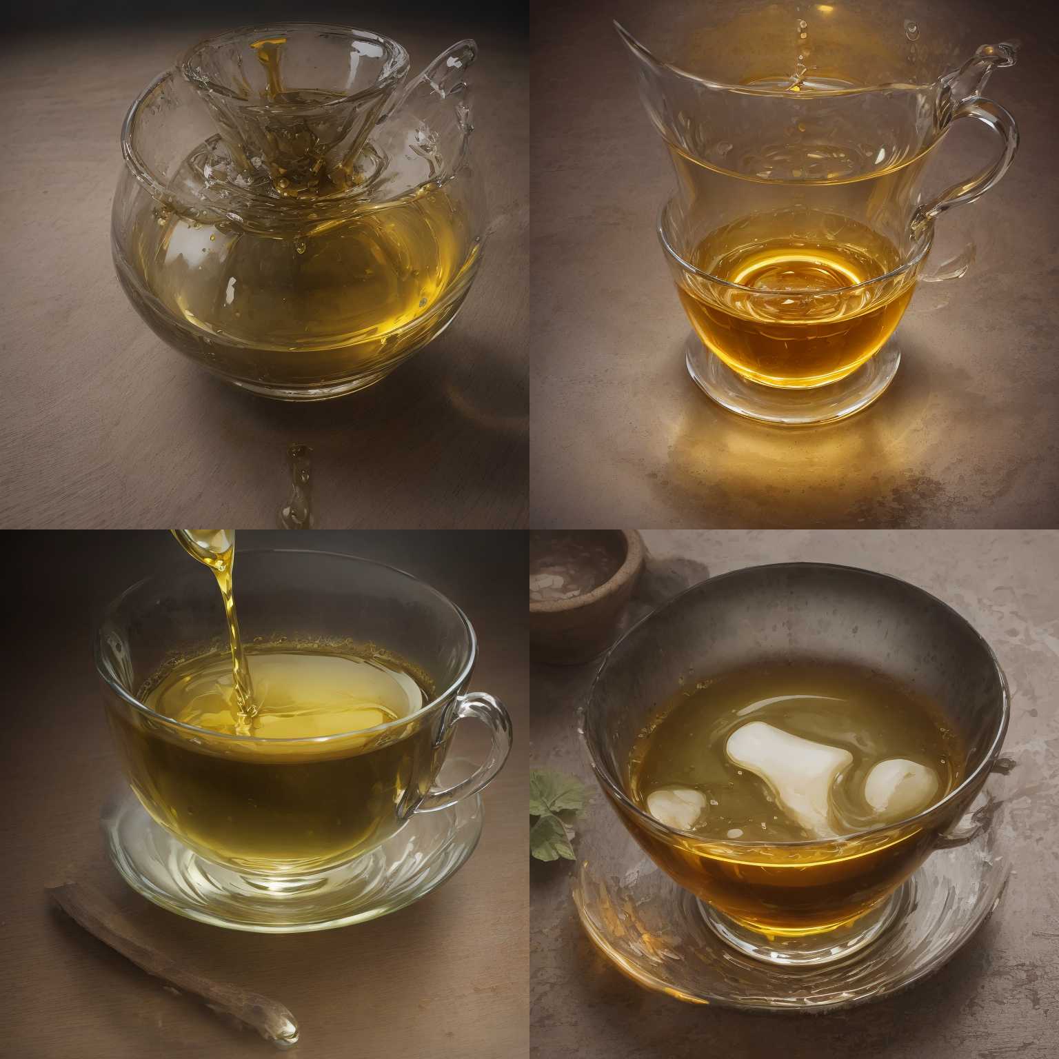 A cup of oil mixed with water