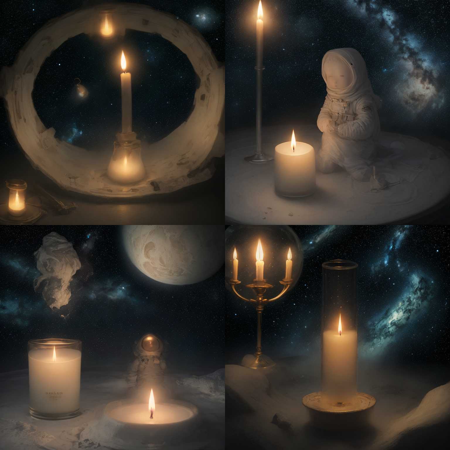 A candle in space