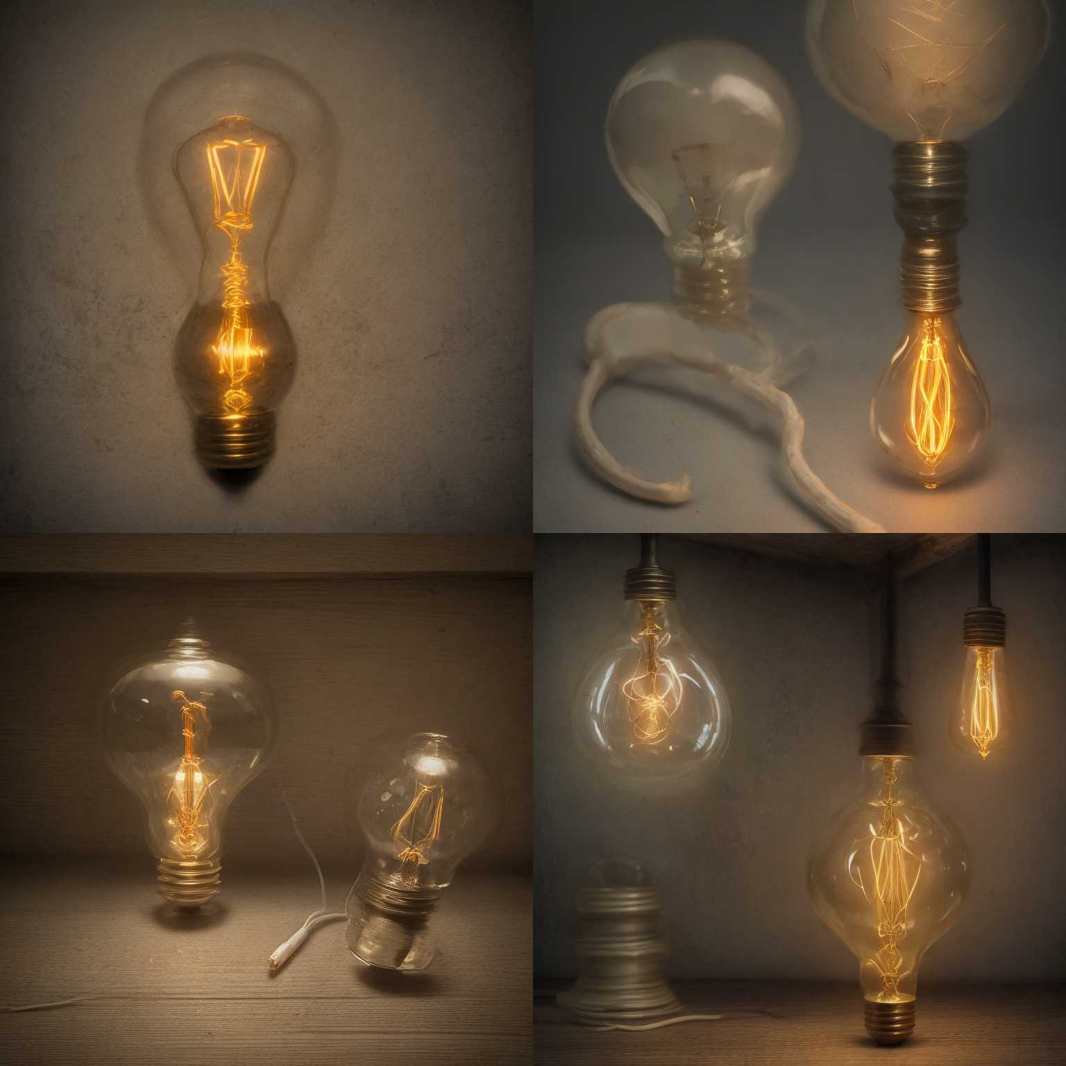 A lightbulb that's on but the filament's broken