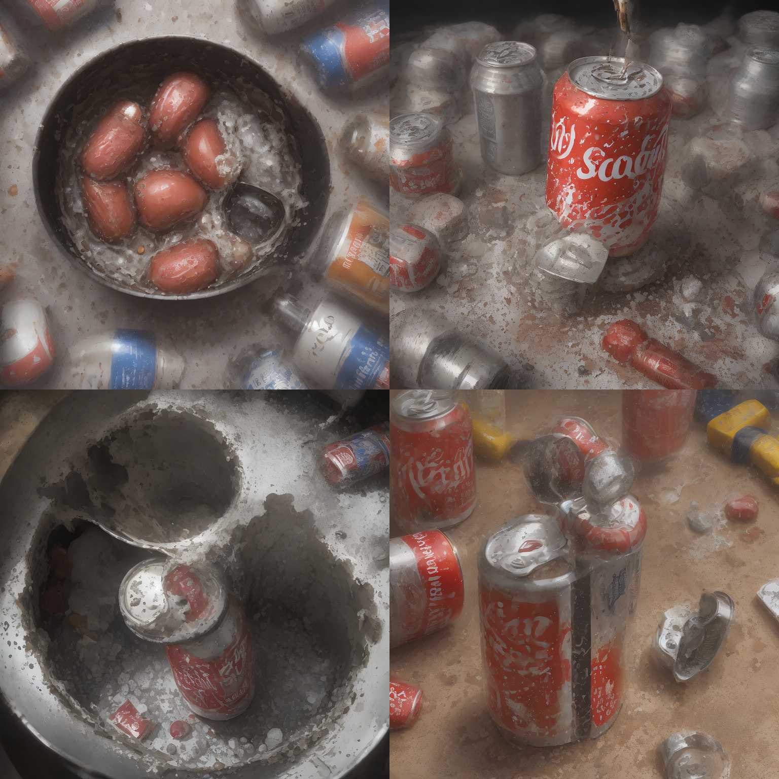 A soda can opened after violently shaken