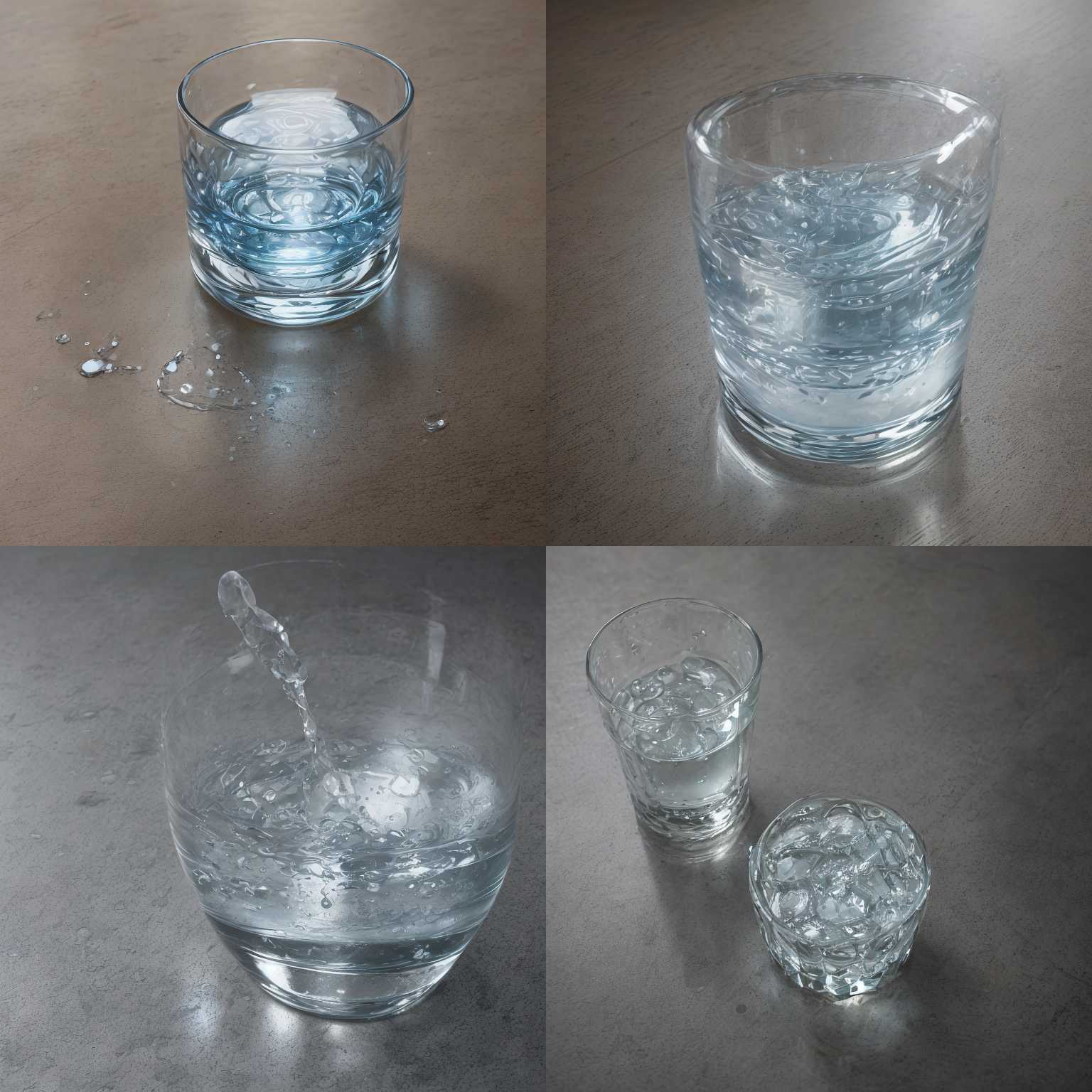 A glass of water dropped on the floor
