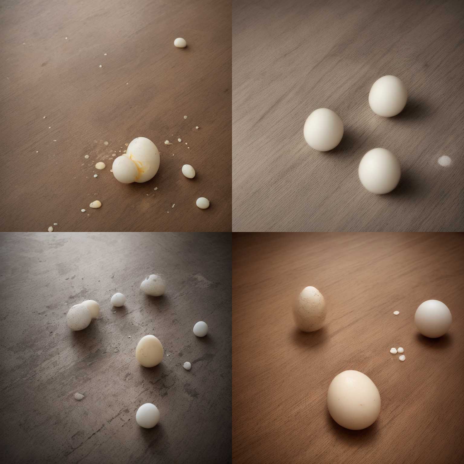 An egg dropped on the floor