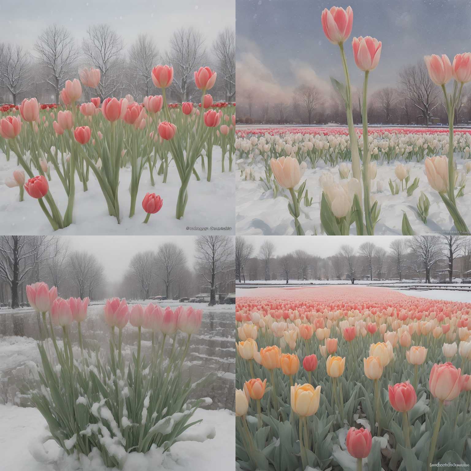 Tulips in winter