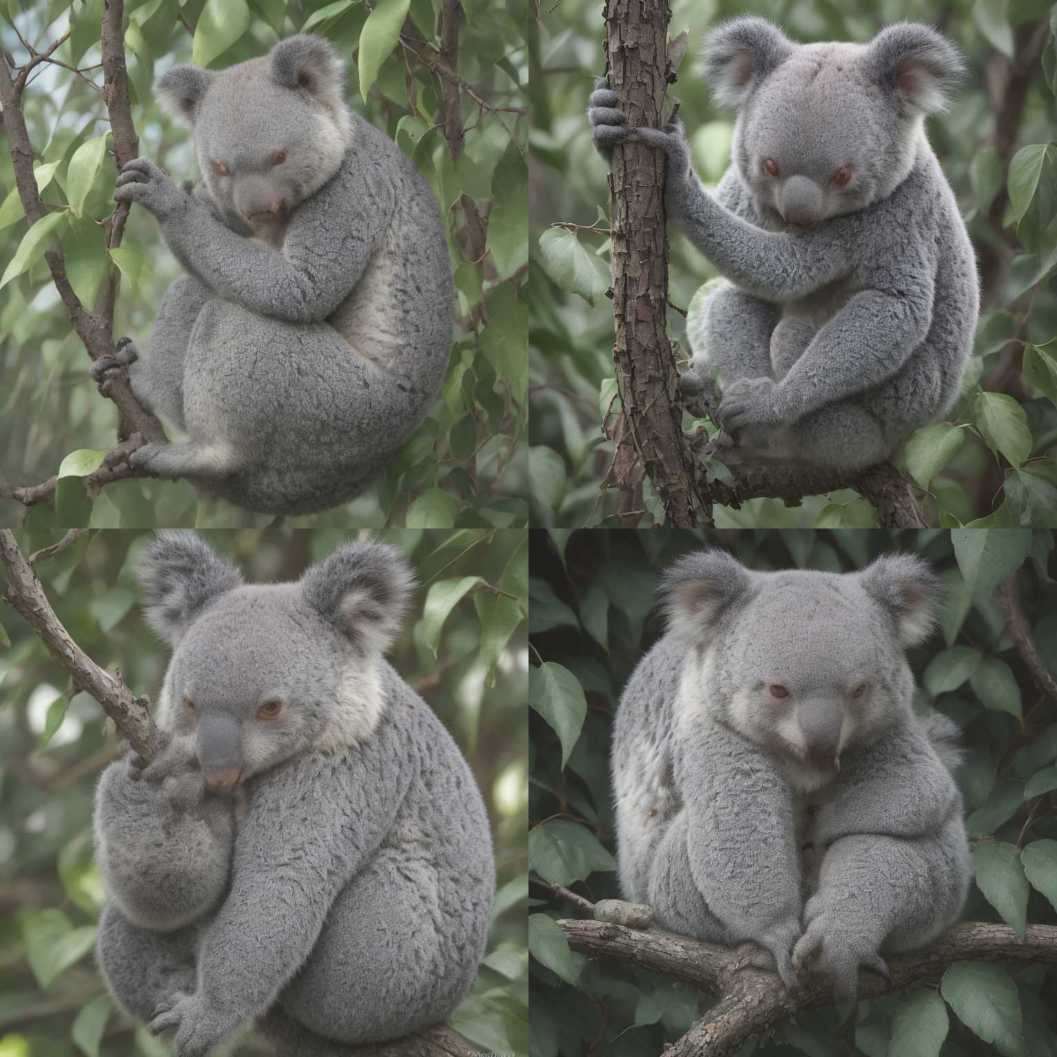 A koala eating