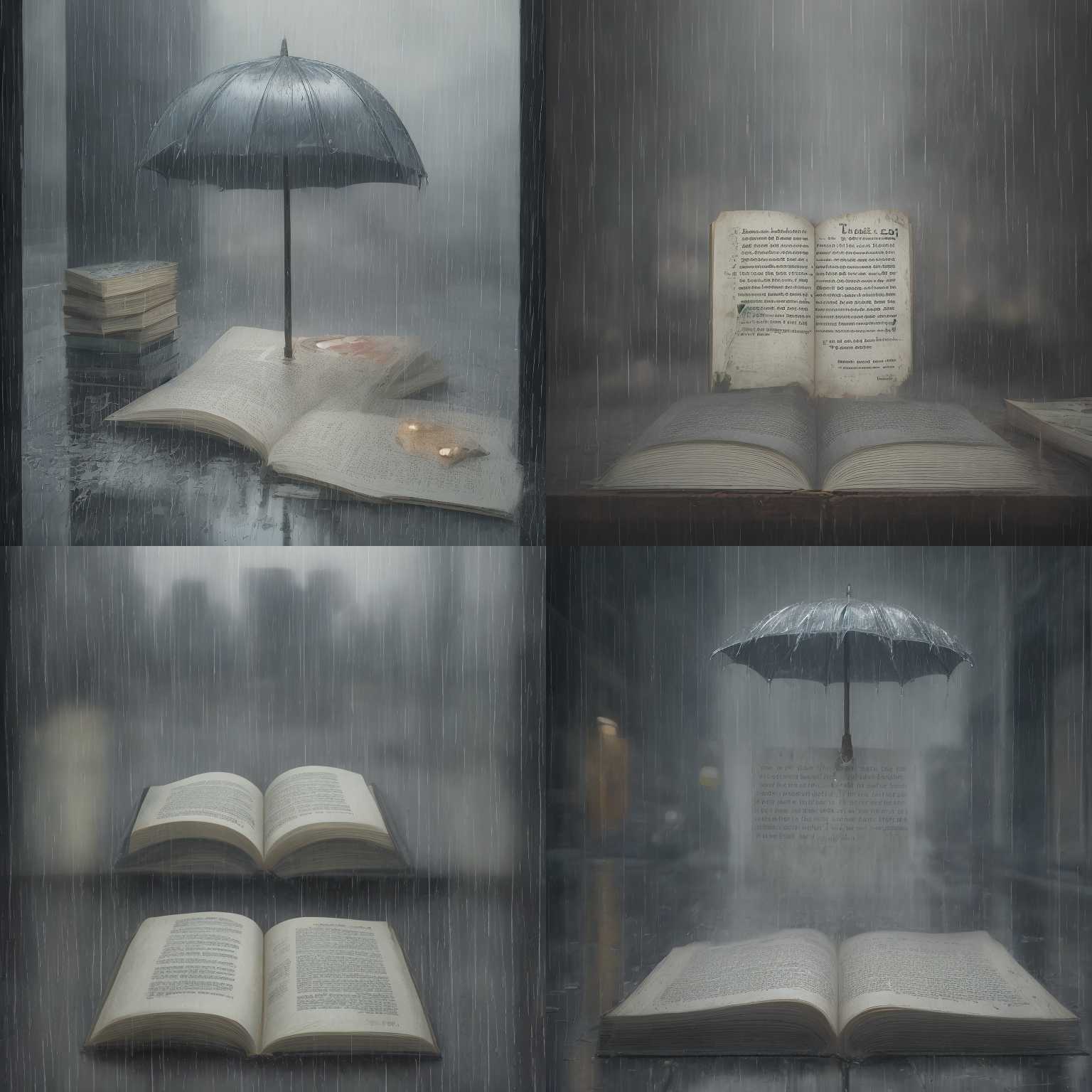 A book left open in the rain