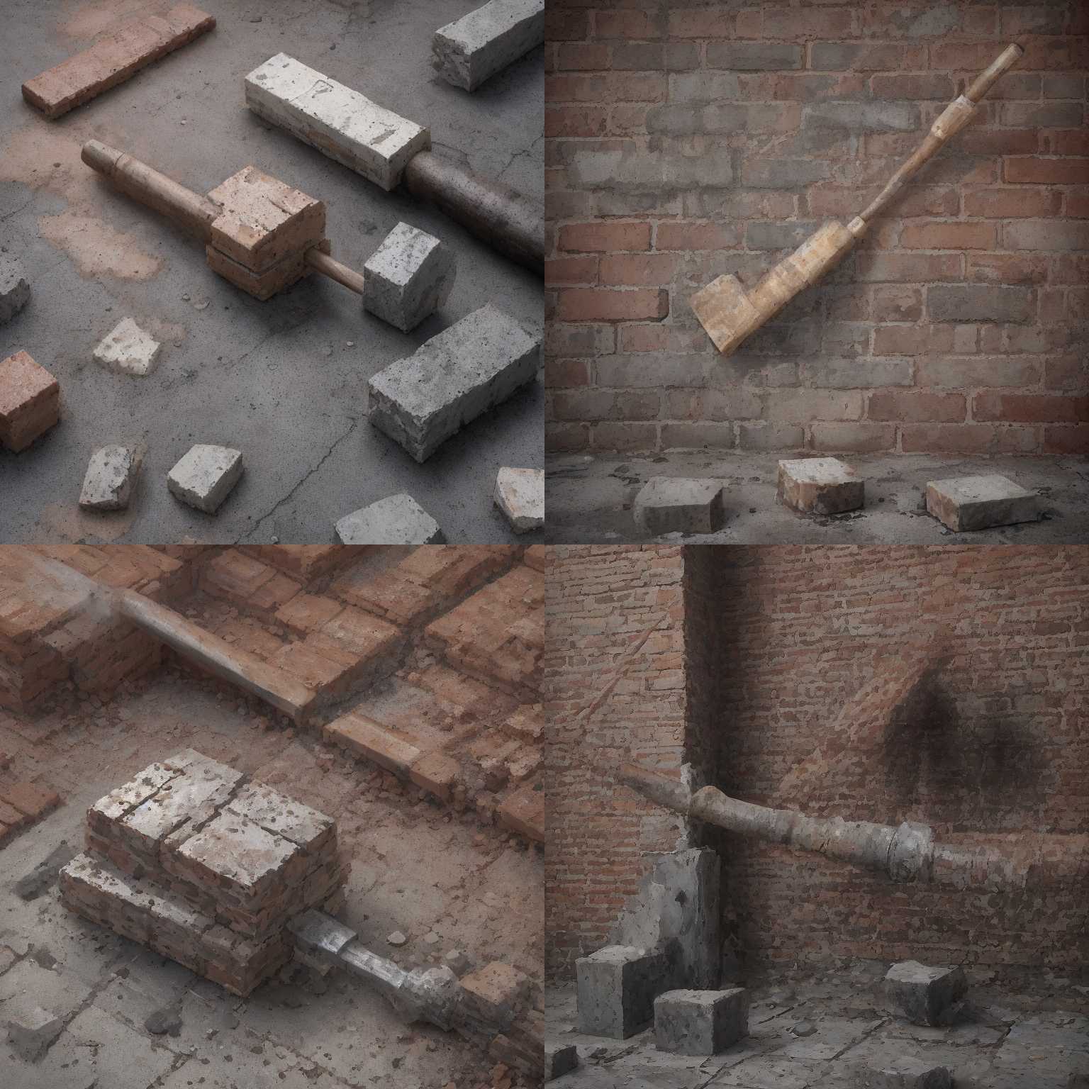 A brick hit with a sledgehammer
