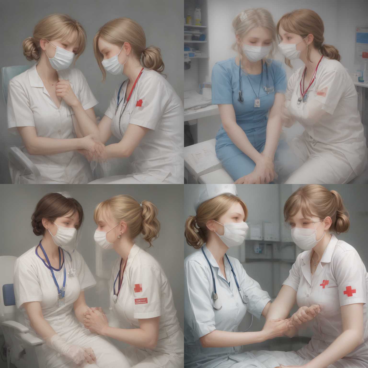A nurse vaccinating the patient