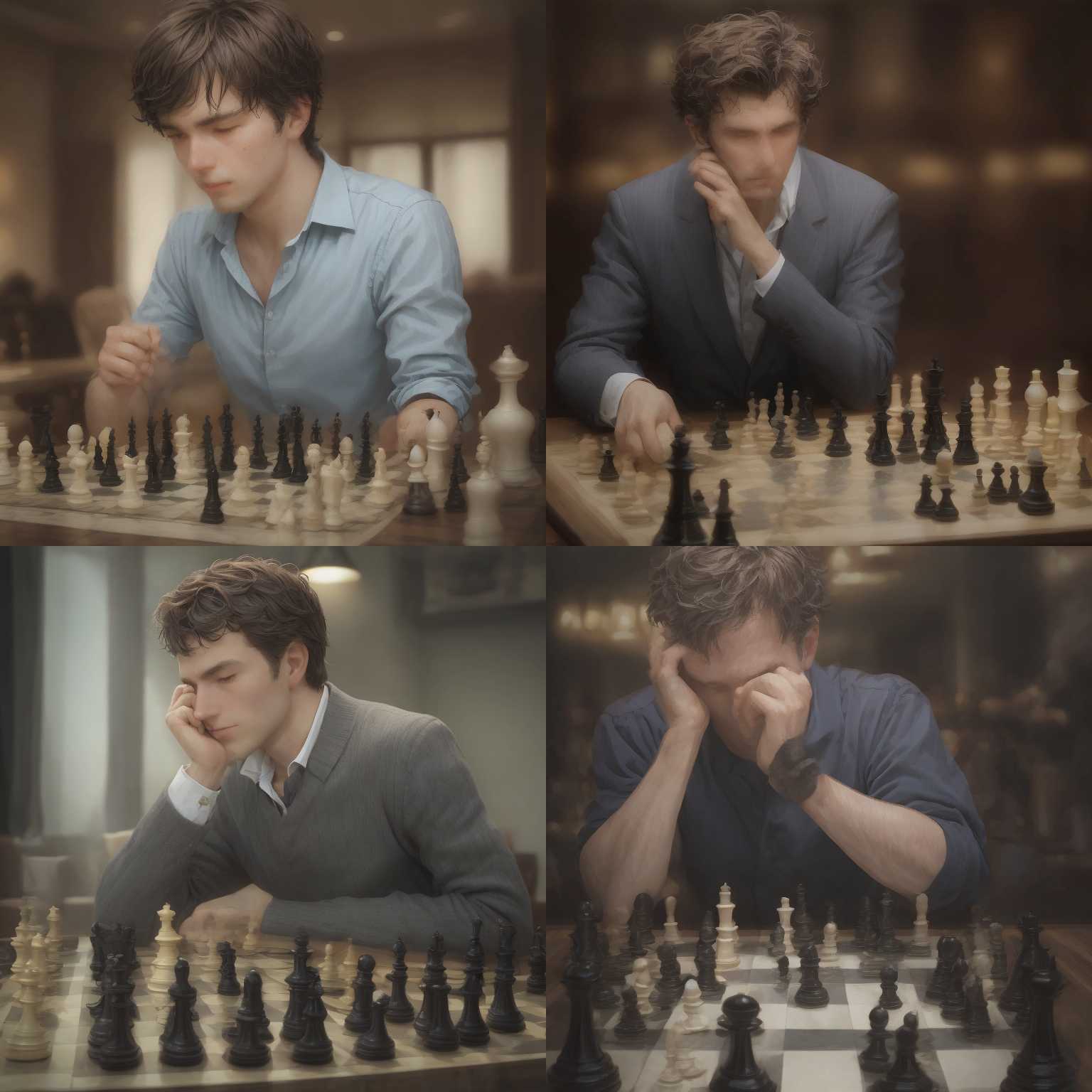 A chess player during the opponent's turn