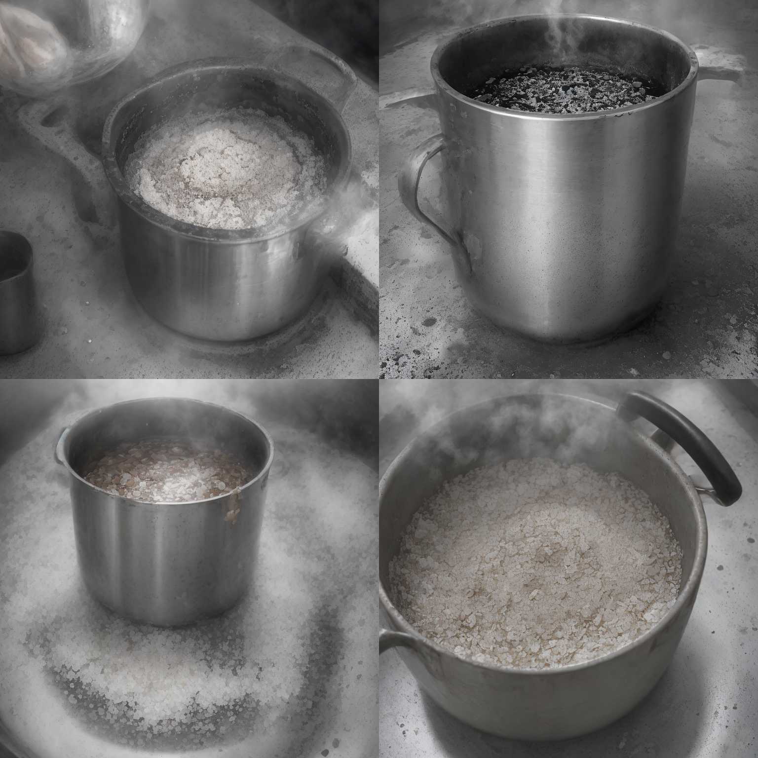 A pot of salted water heated to 100 degrees celsius