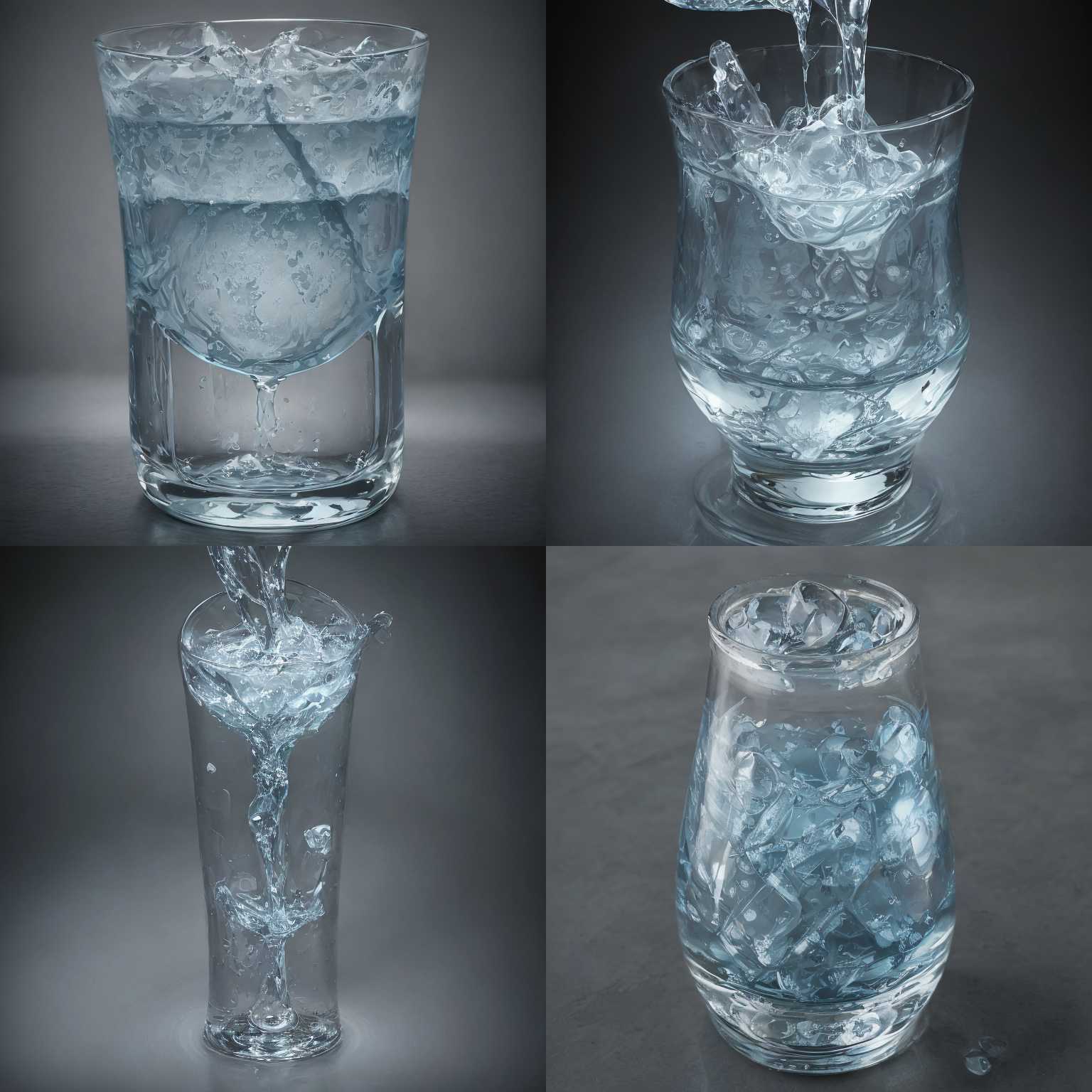 A glass of water held upside-down