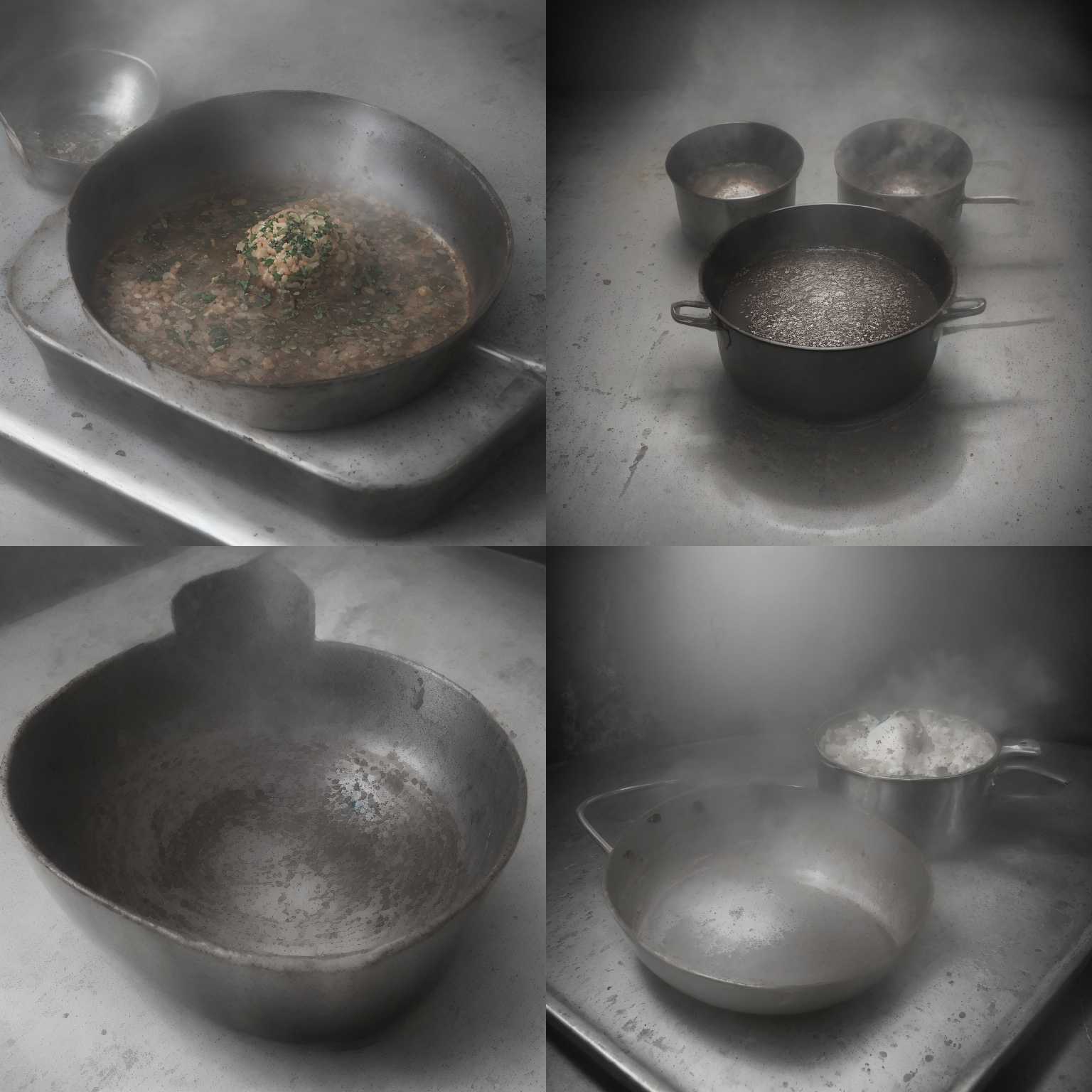 An empty pan heated for a long time