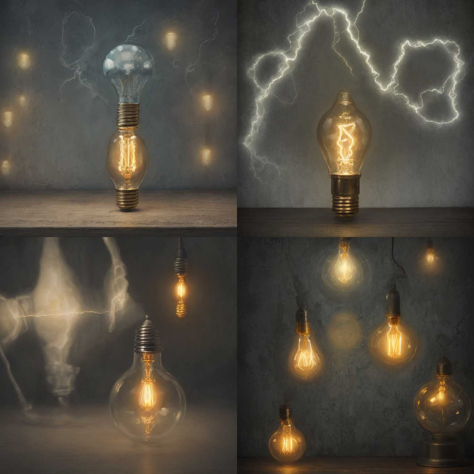 A lightbulb with electricity