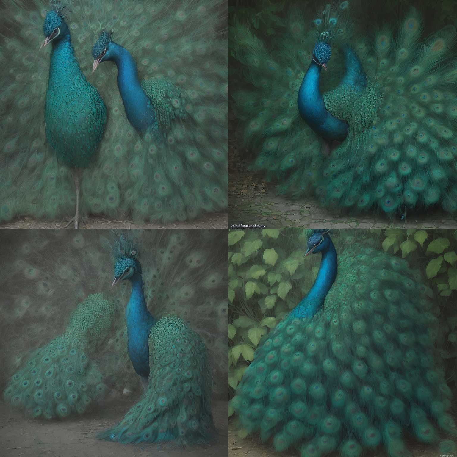 A peacock attracting a mate