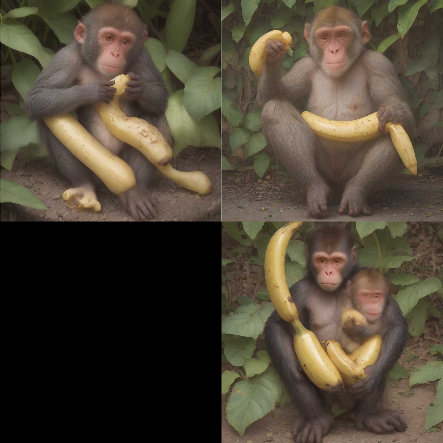 A monkey holding a banana