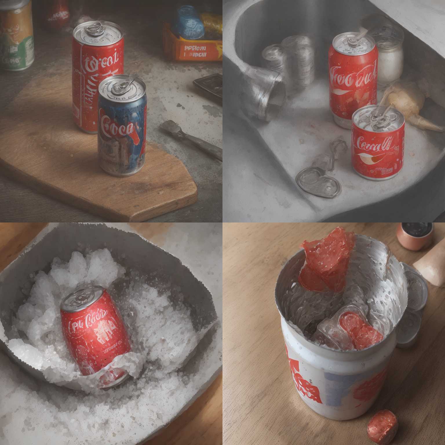 A soda can opened slowly