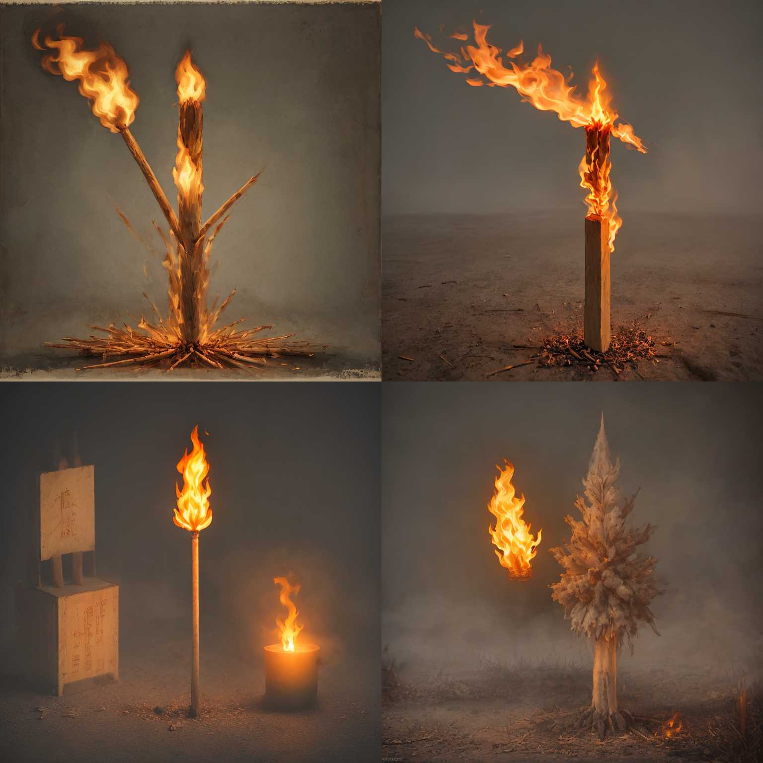 A burning matchstick in the air