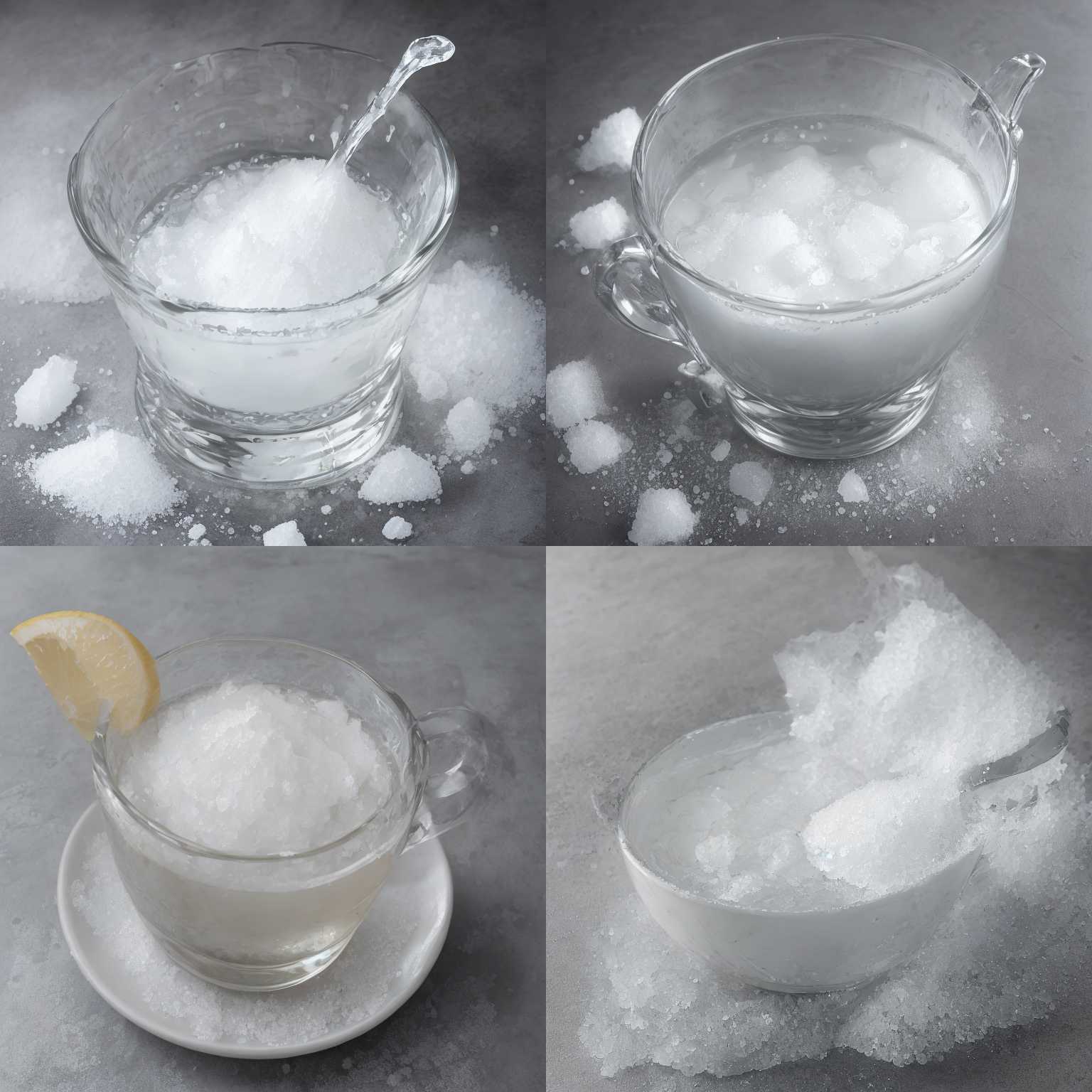 A cup of water with salt just added