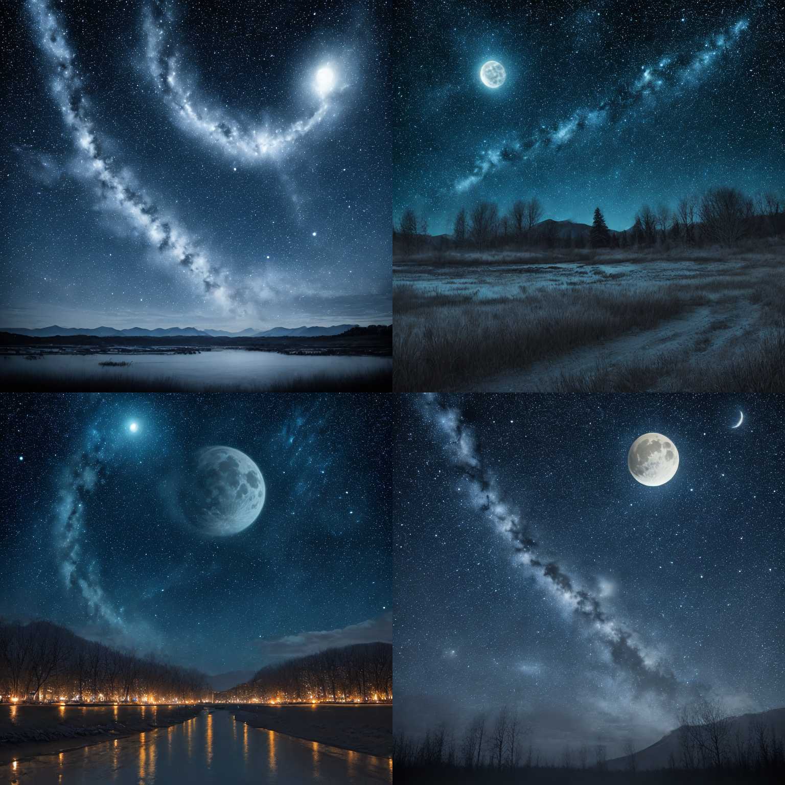 A night sky on a full moon night