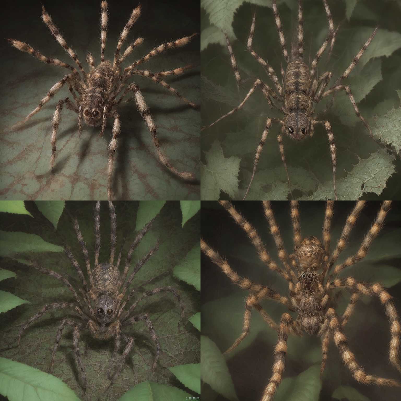 A spider exploring its surroundings