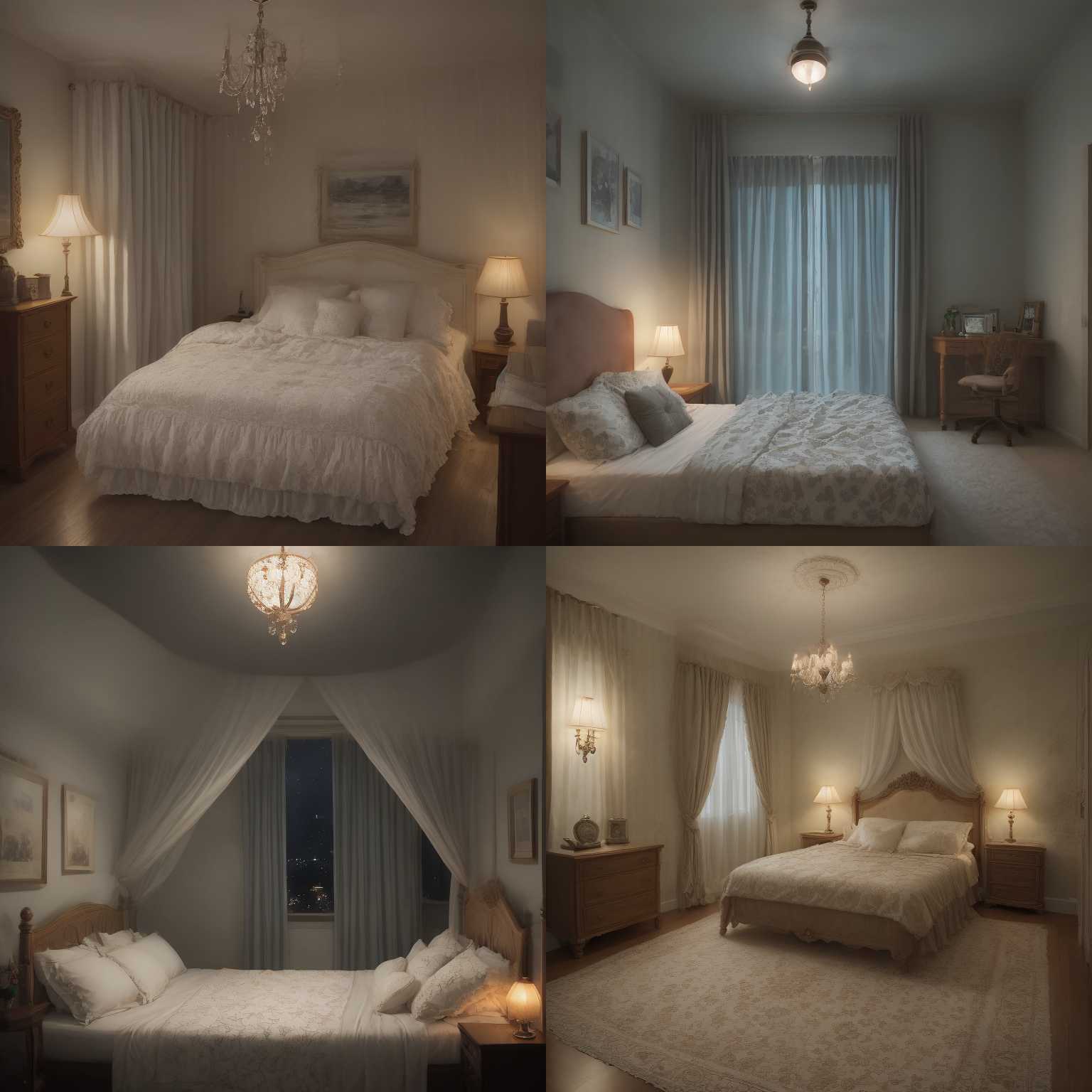 A bedroom at night