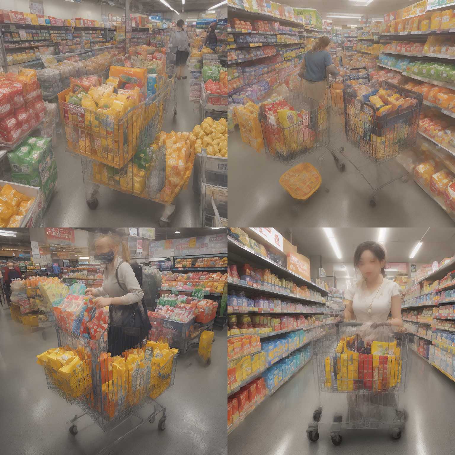 A shopper's cart after she buys a lot of goods