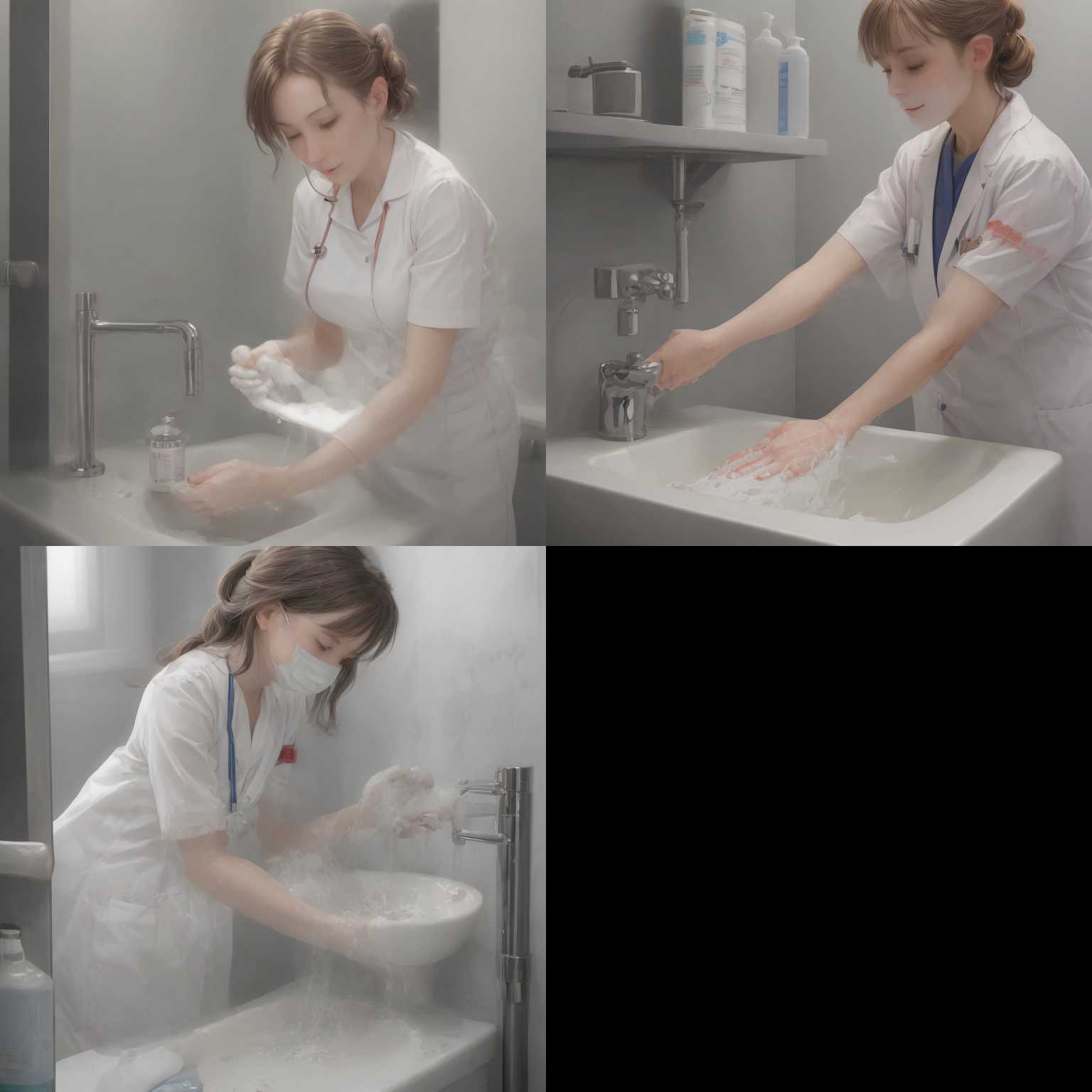 A nurse washing hands