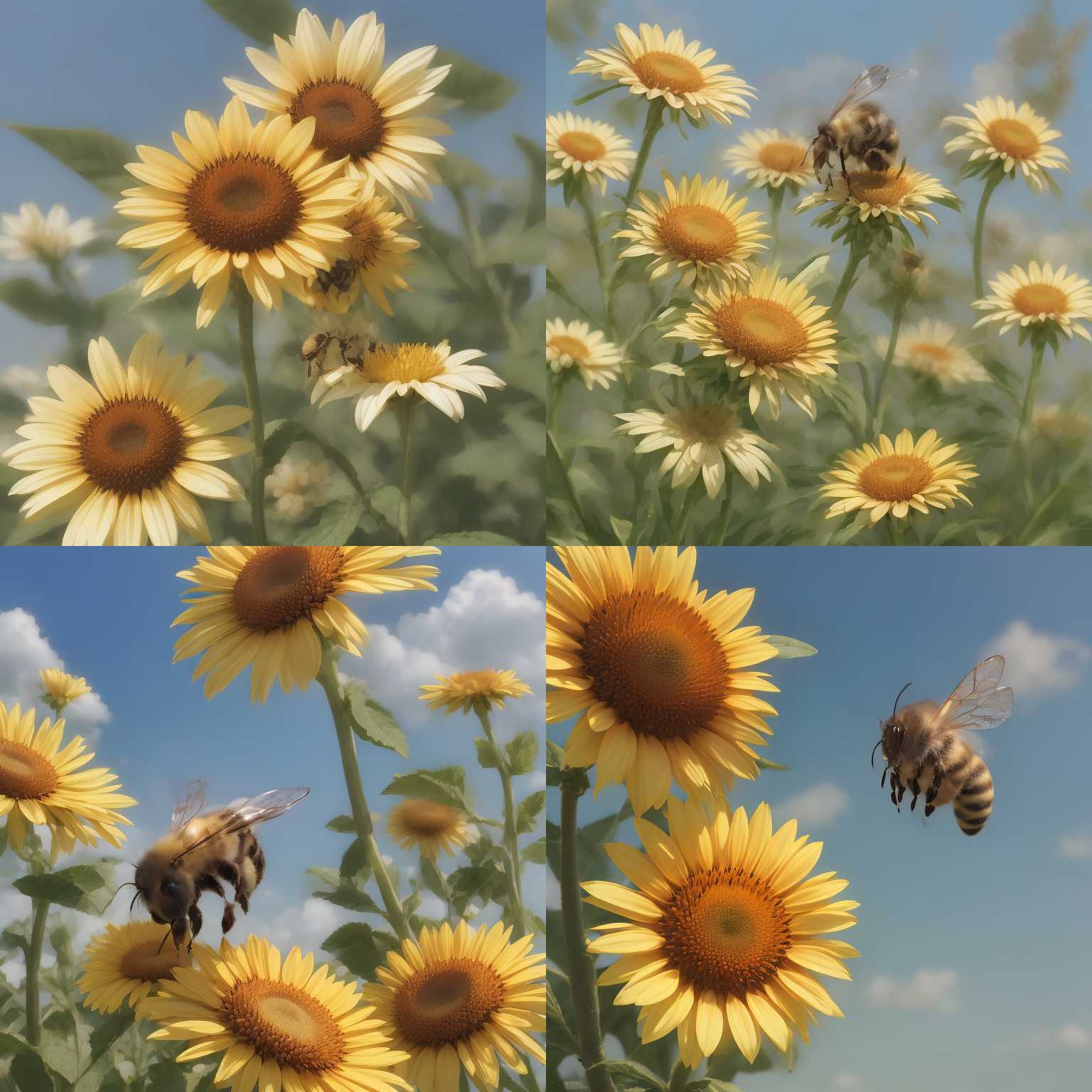 A bee on a sunny day