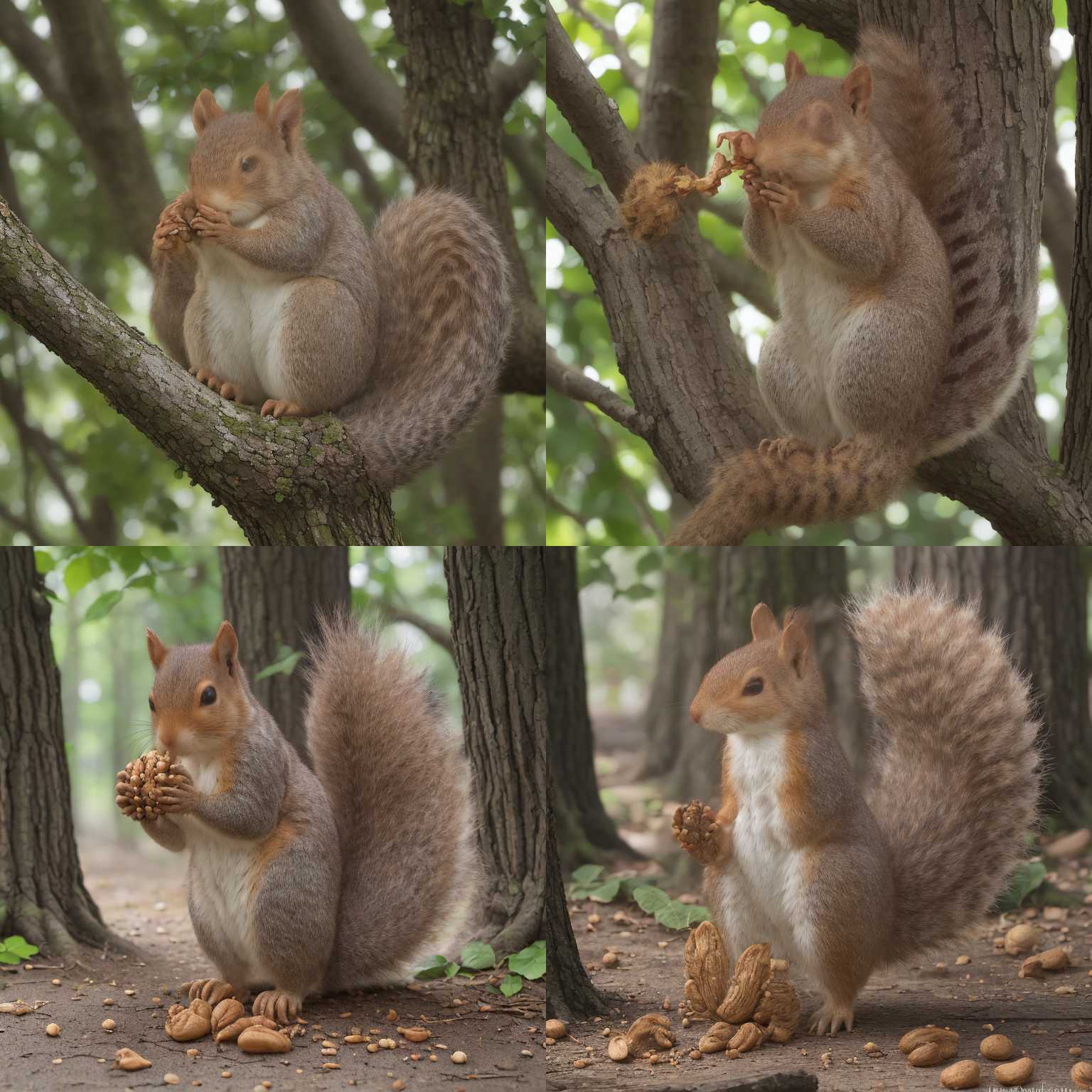 A squirrel eating a nut