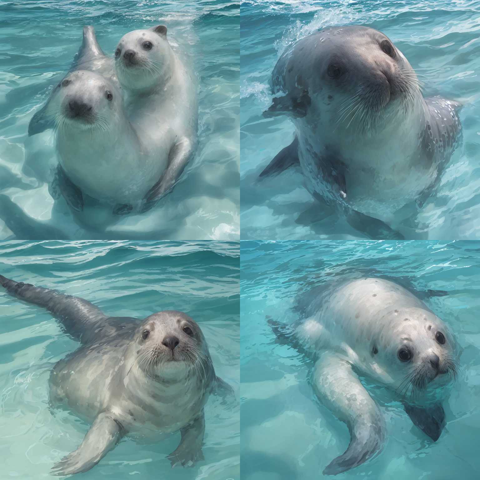 A swimming seal