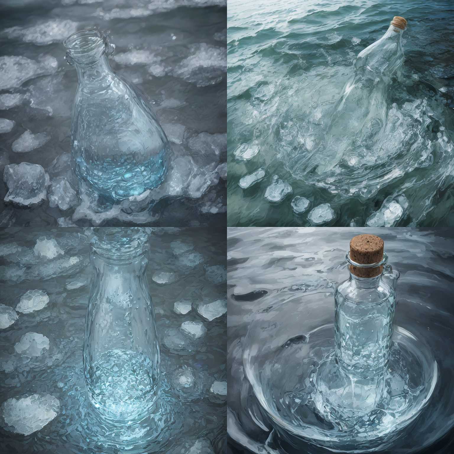 A full bottle in water