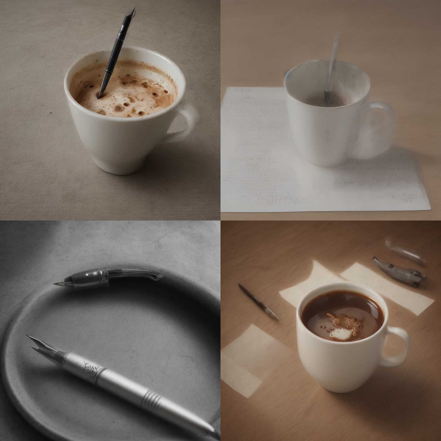 a pen placed in an empty cup