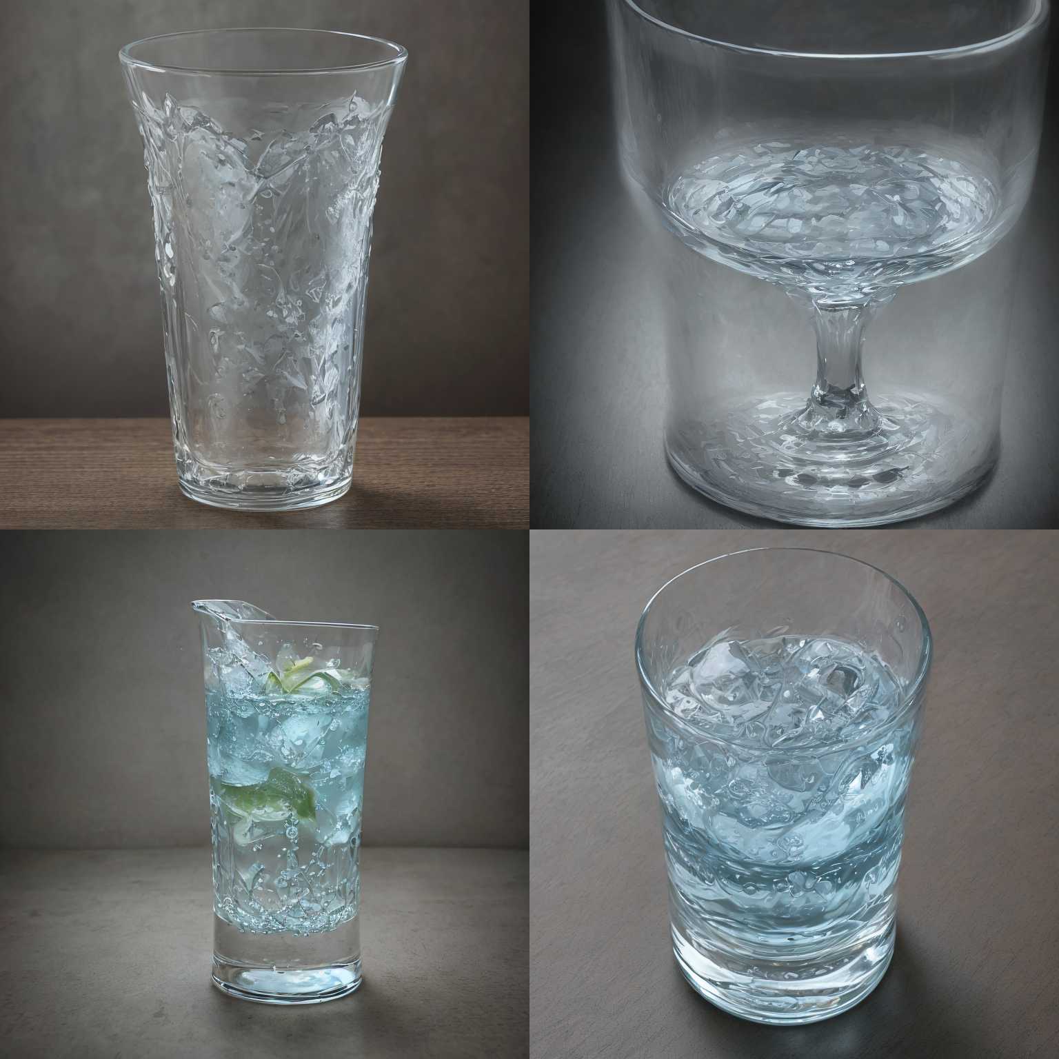 A glass of water held upright