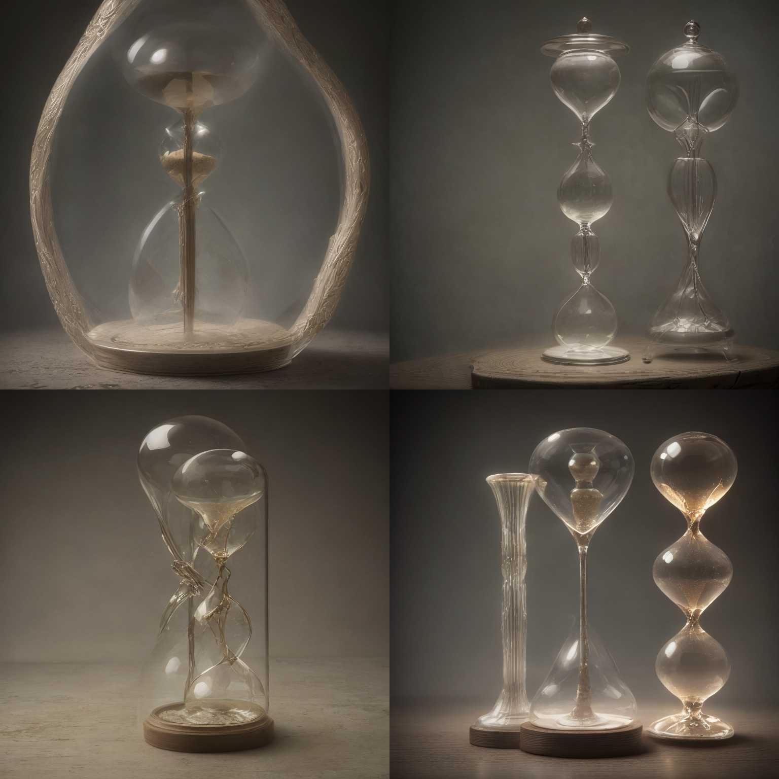 An hourglass just starting to count