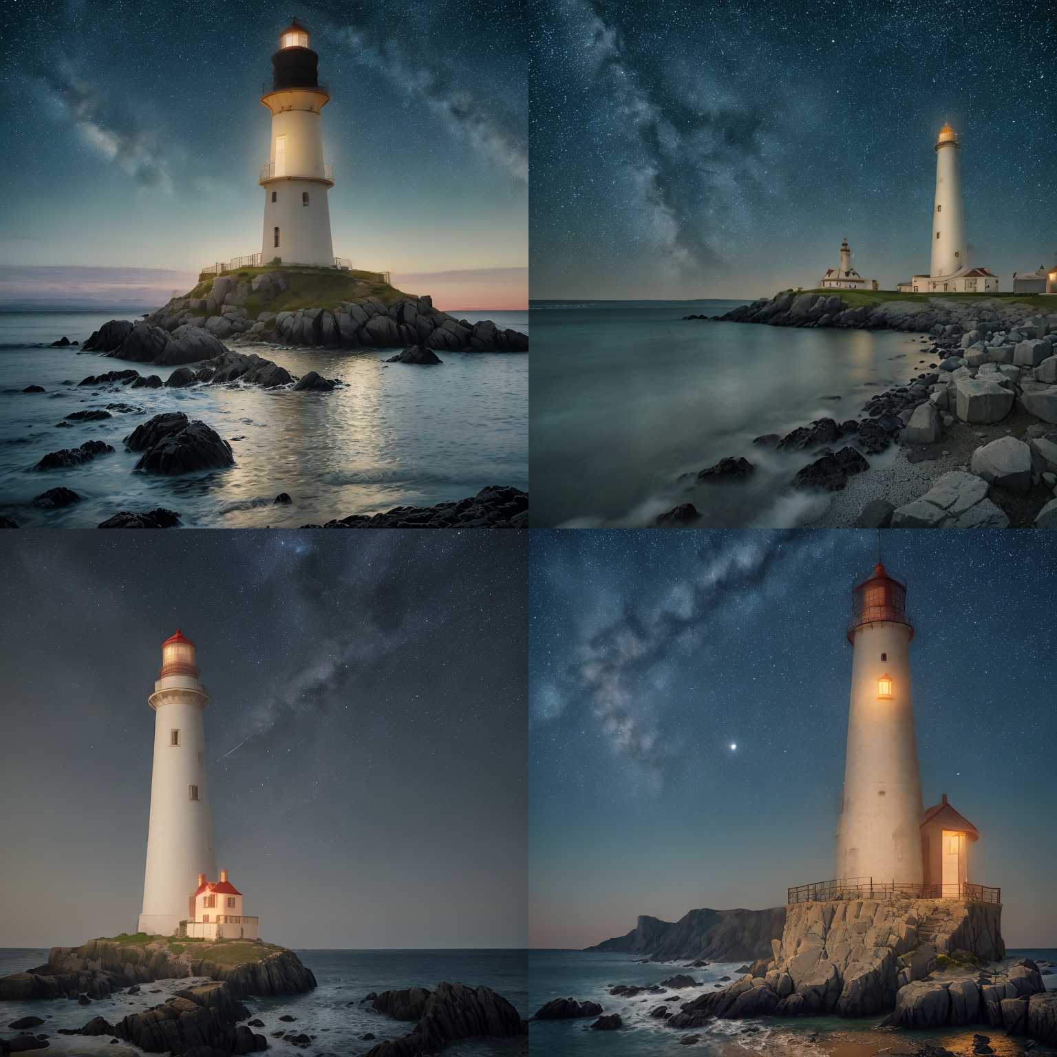 A lighthouse during nighttime
