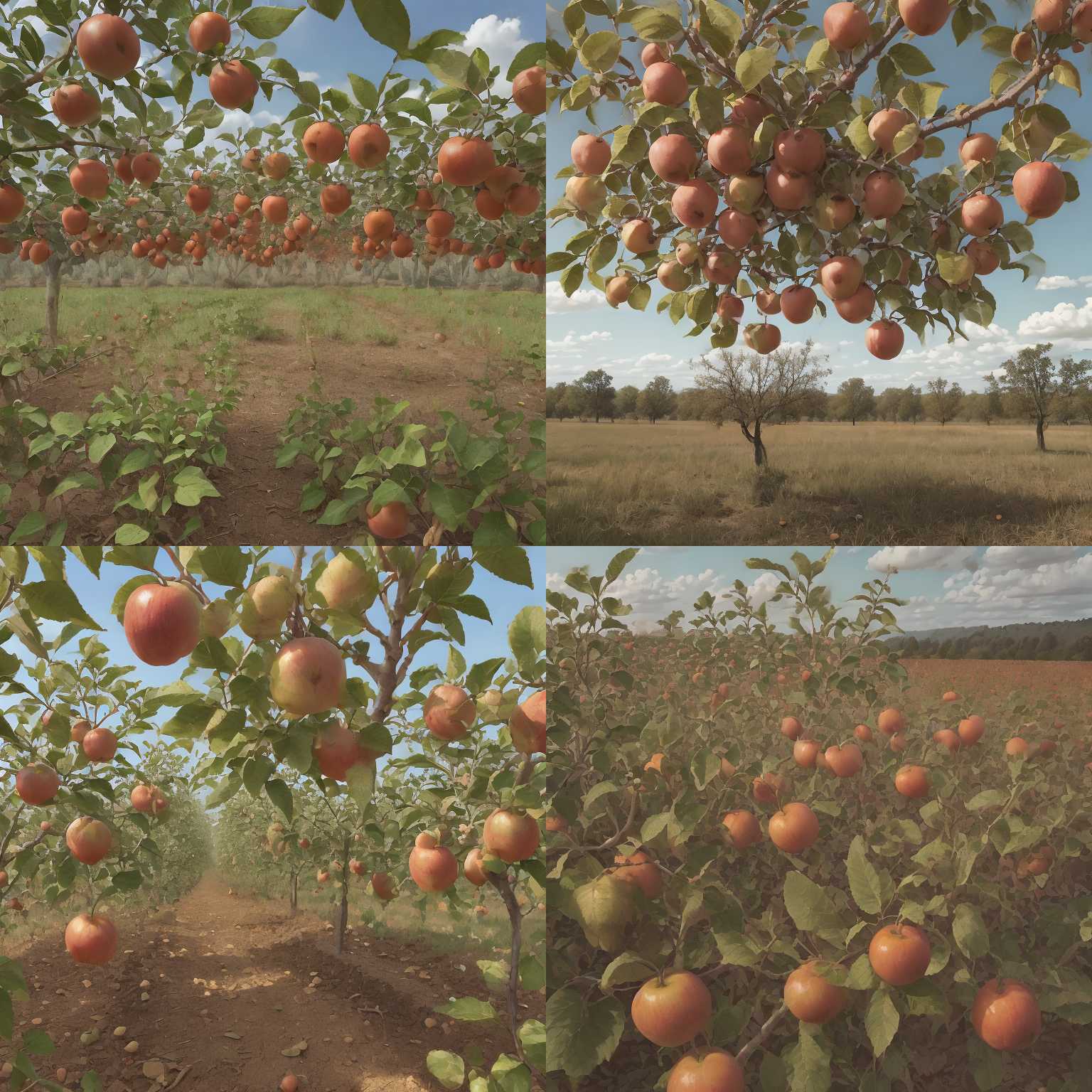 An apple orchard before harvesting