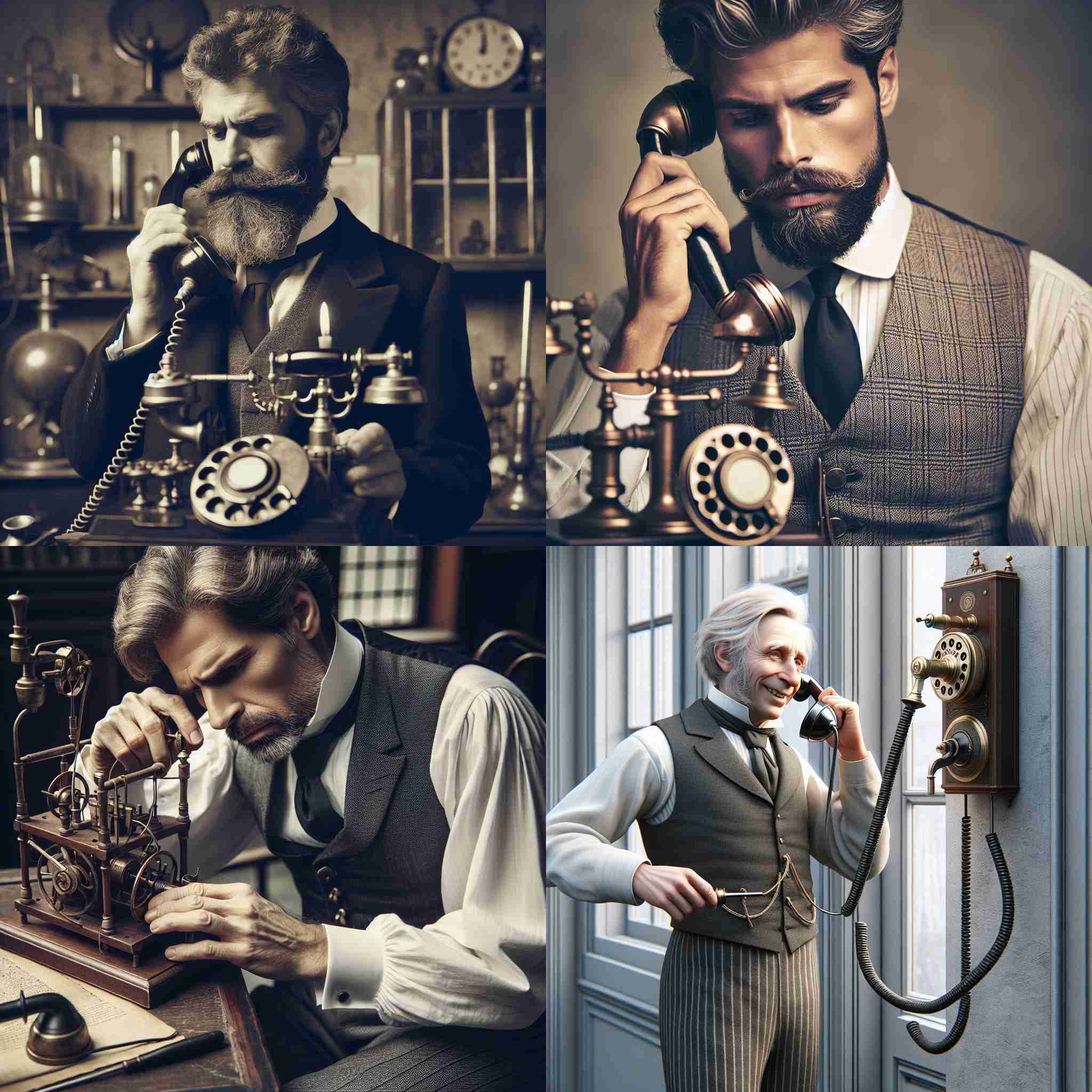 Alexander graham bell making a call