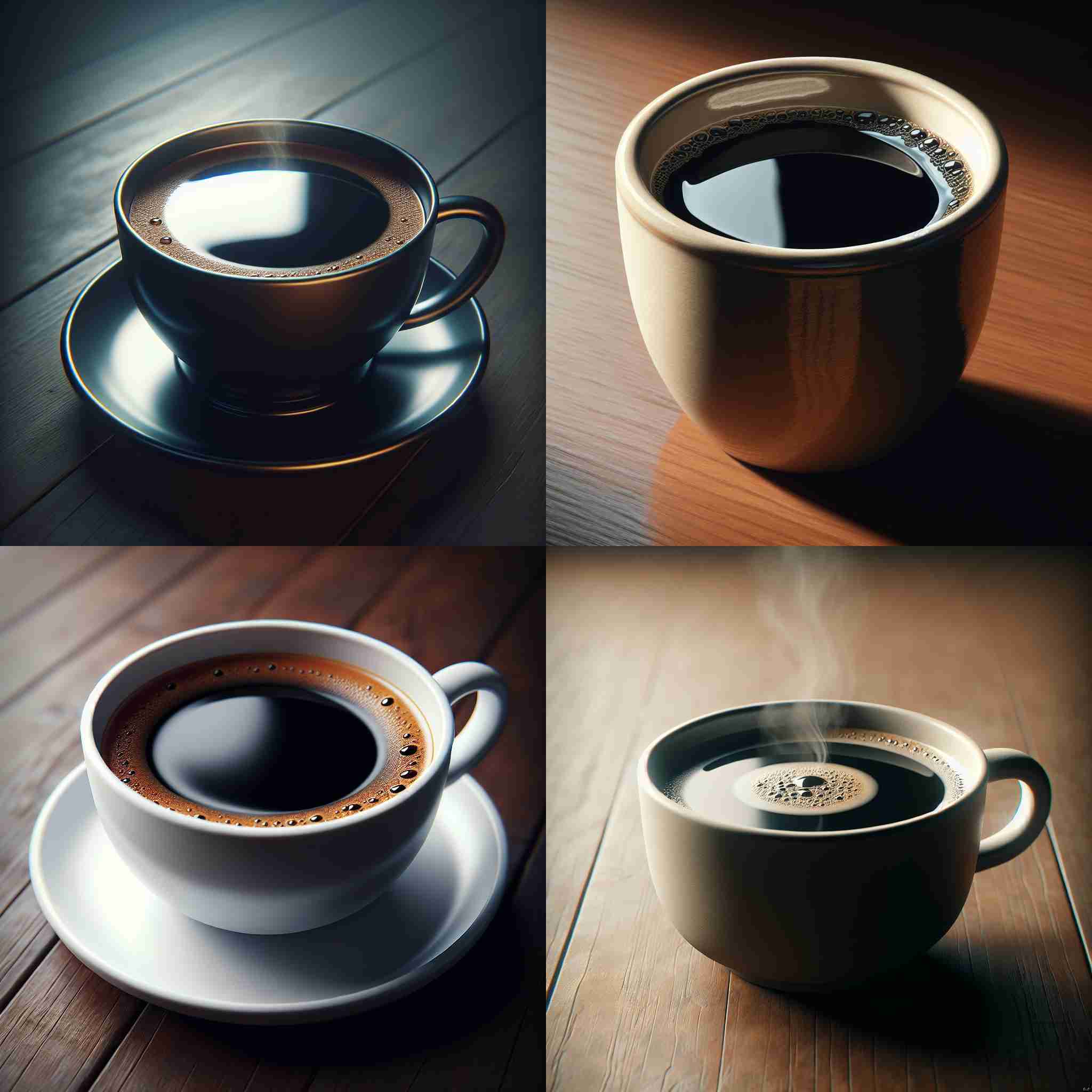 A cup of coffee with no milk