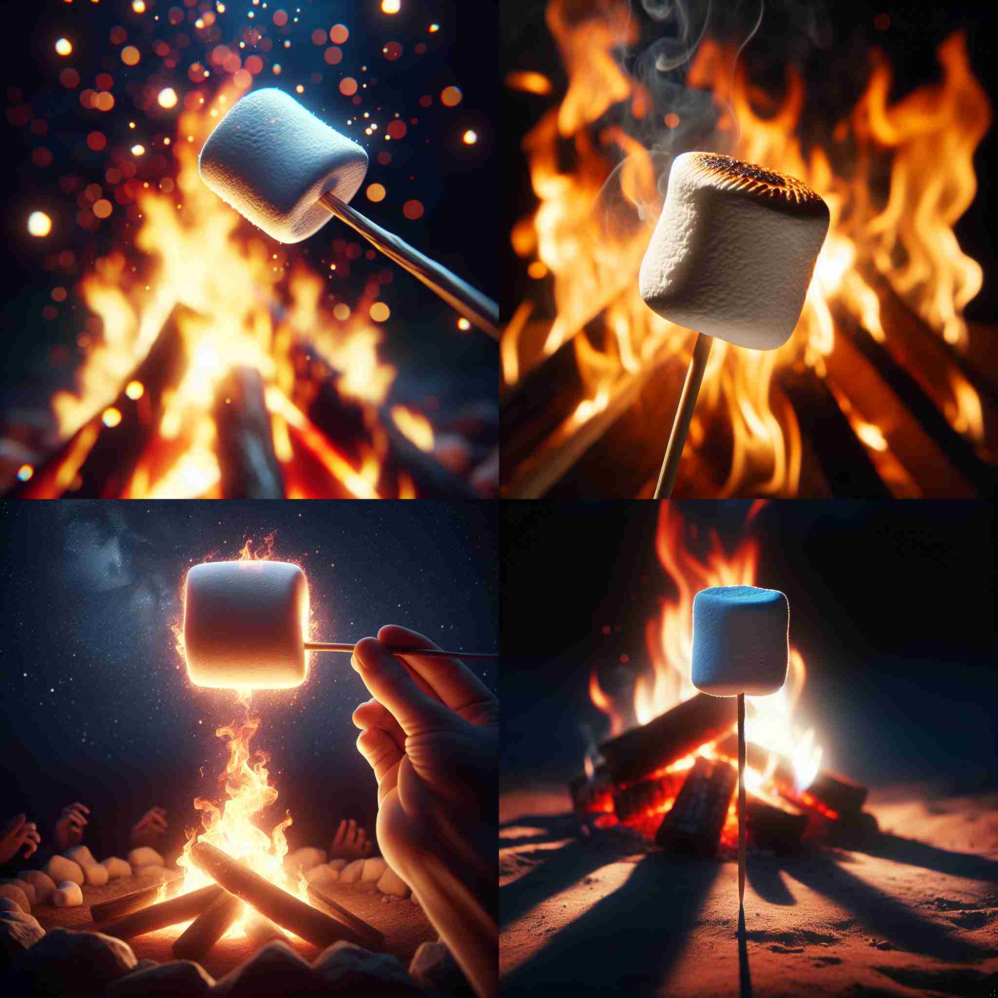 Marshmallow over a bonfire