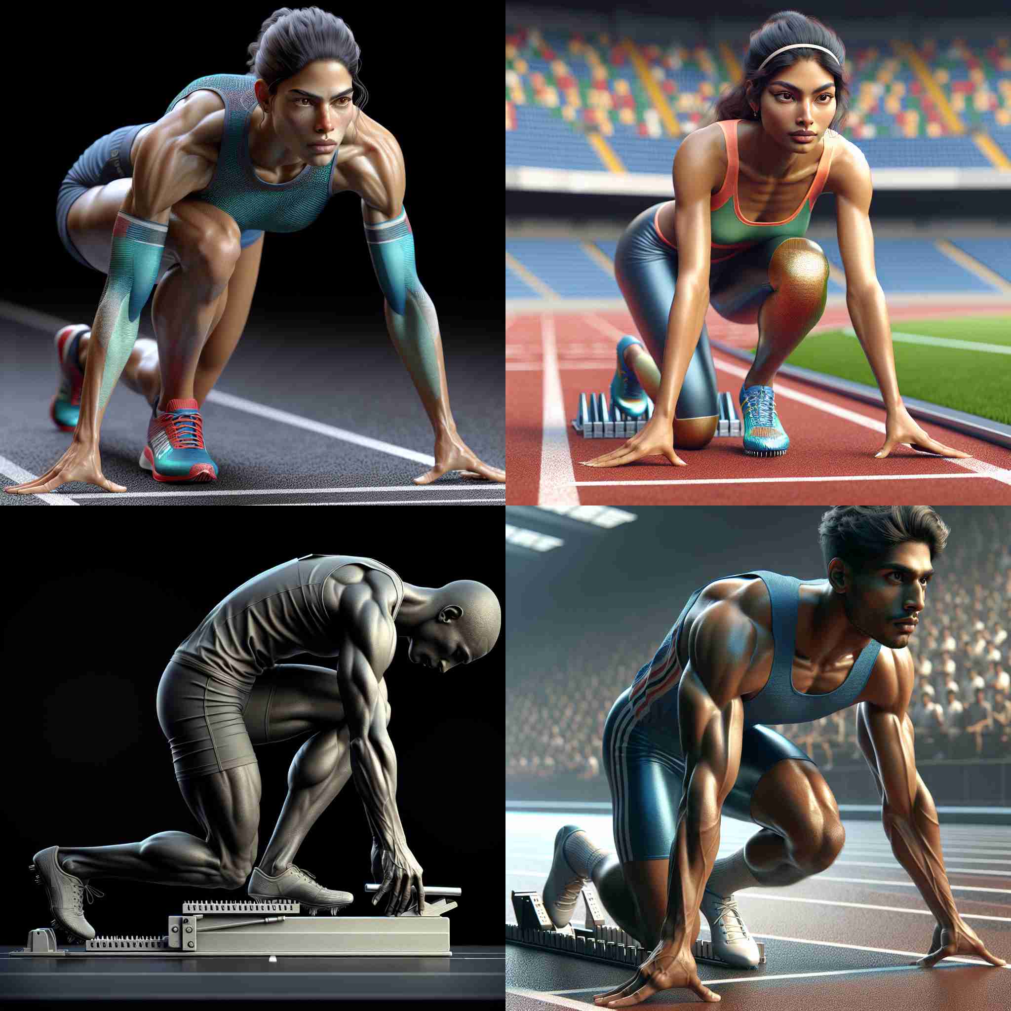 A track athlete waiting for the starting gun