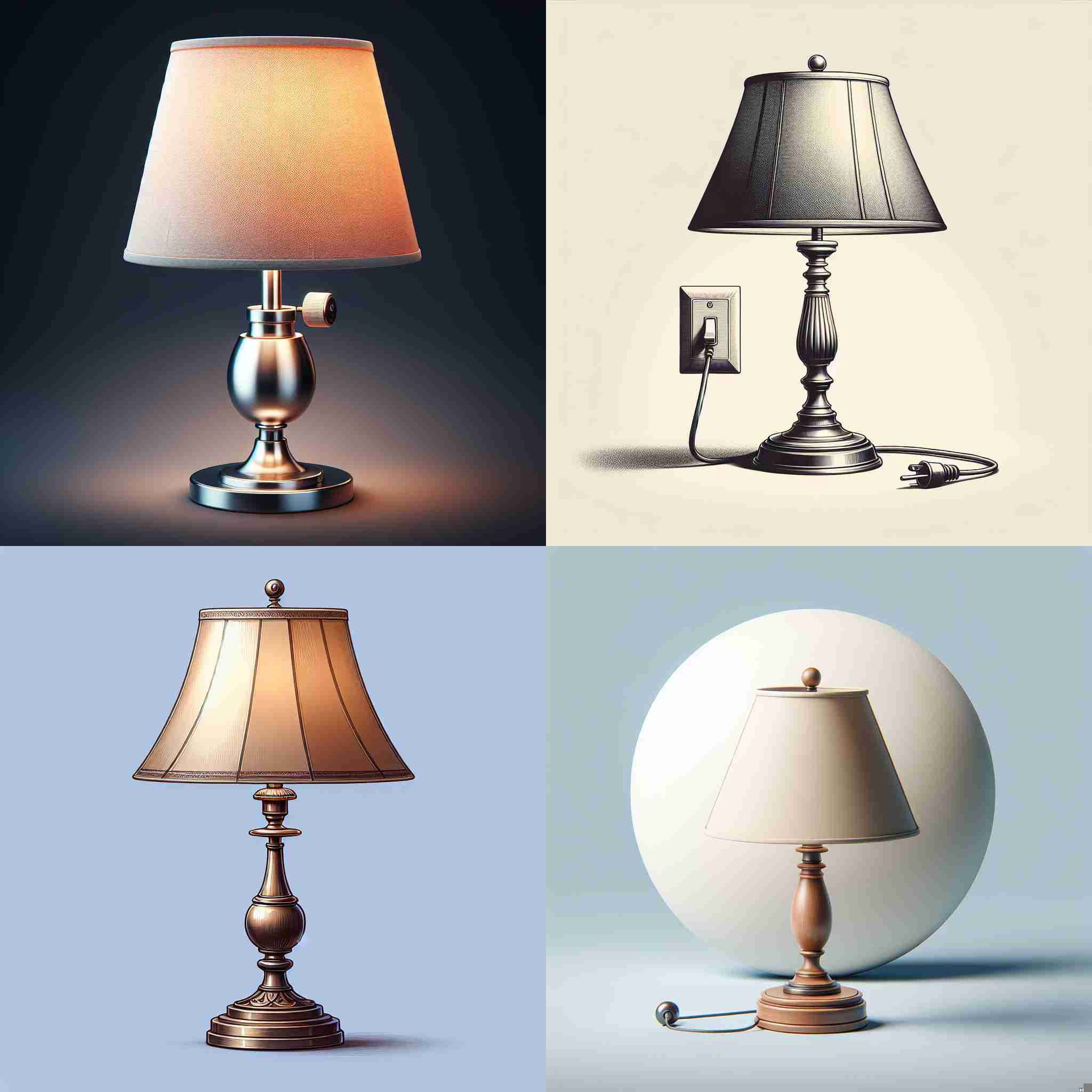 A lamp with the knob switched off