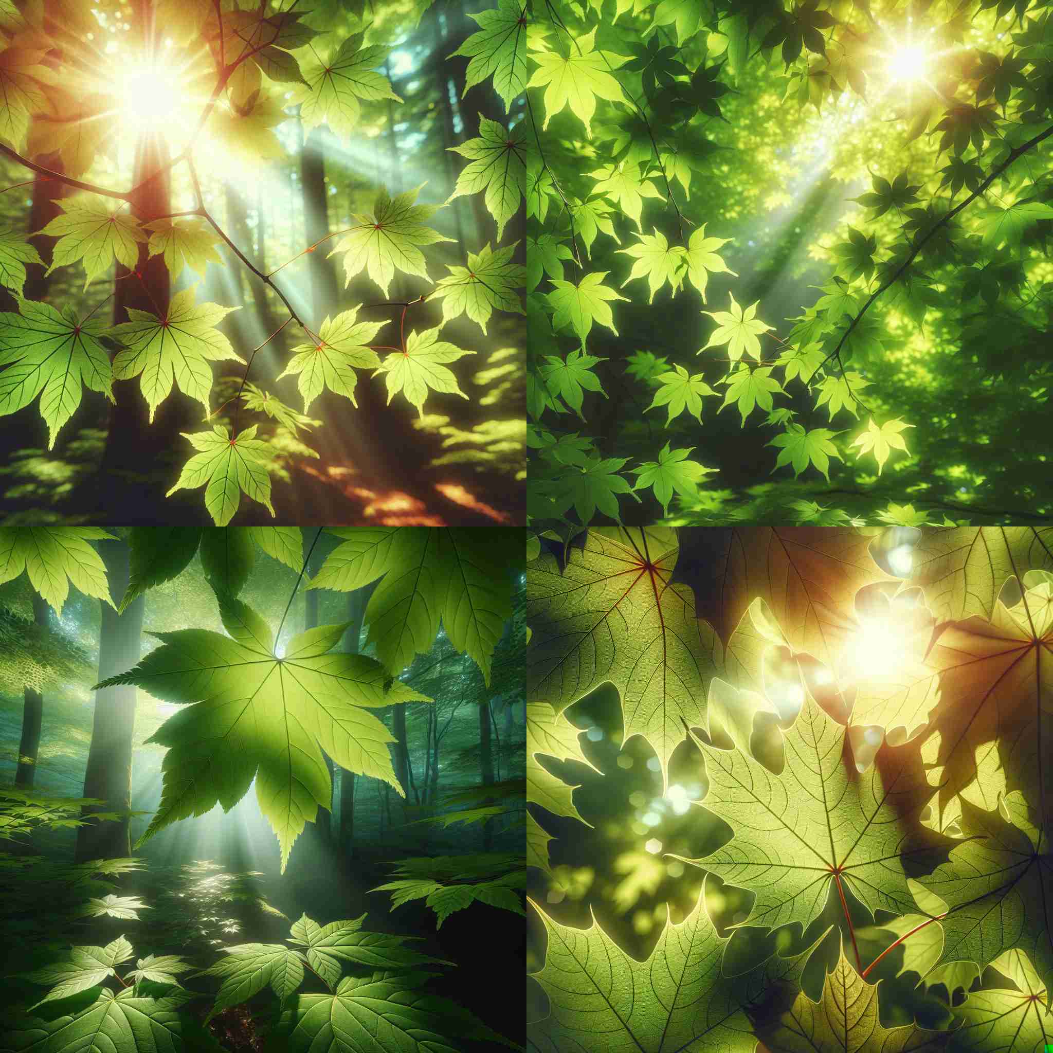 Maple leaves during summer