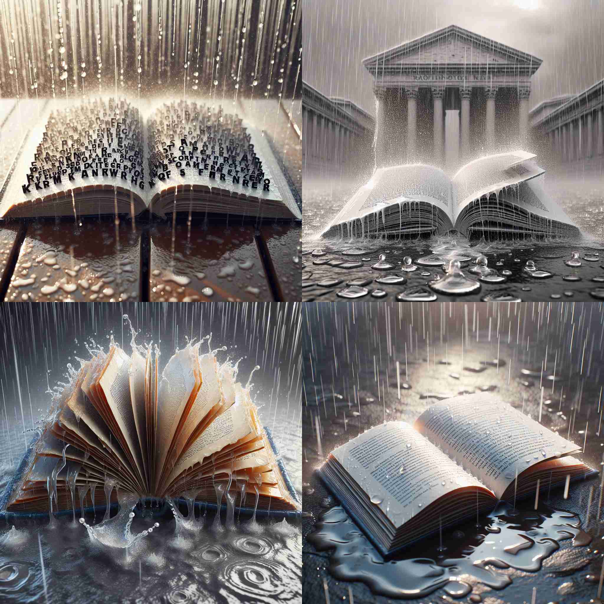 A book left open in the rain