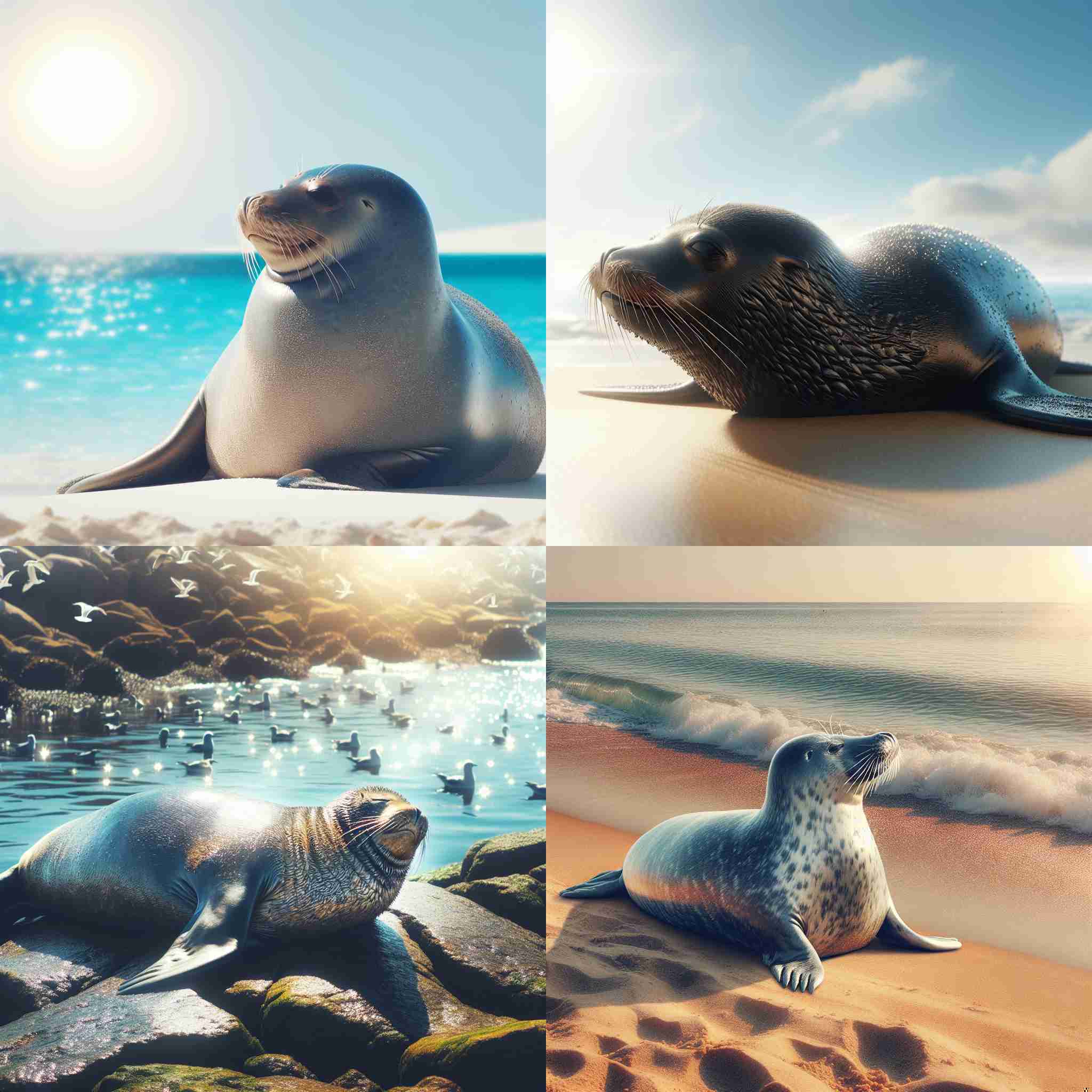 A sunbathing seal