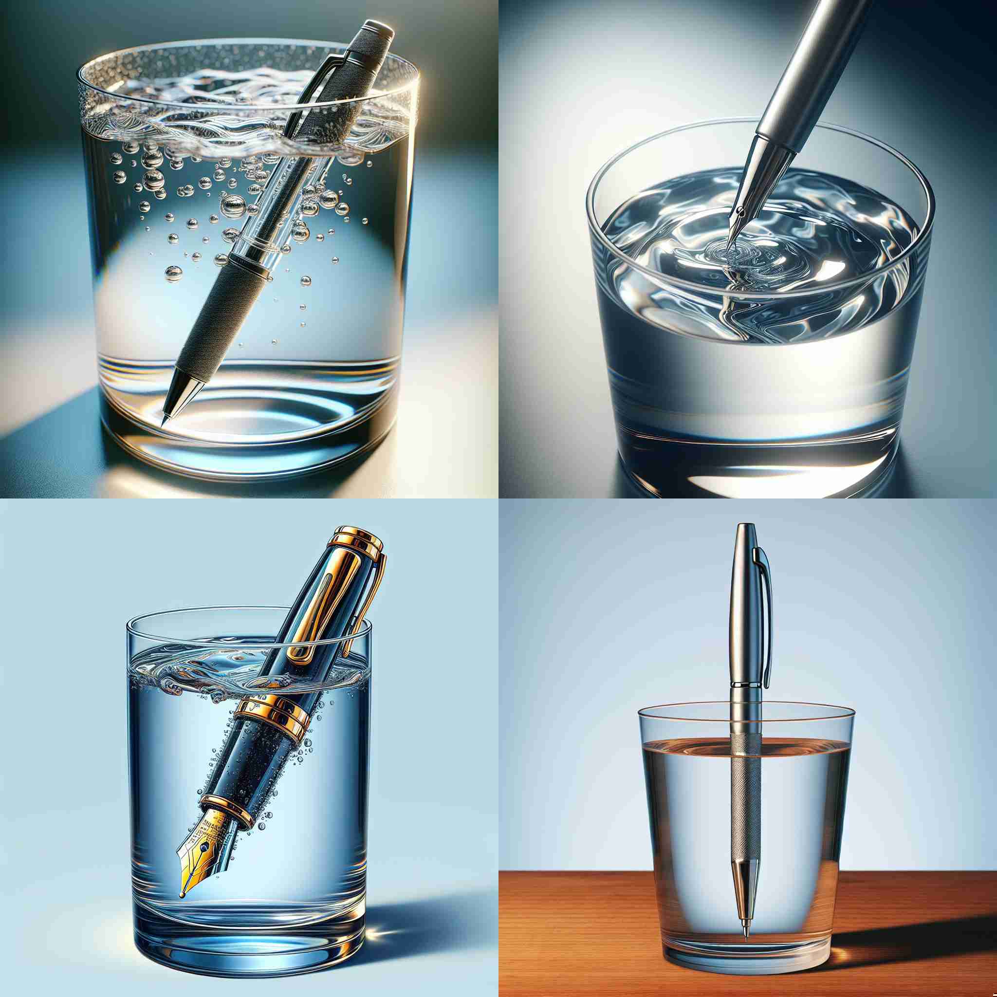 a pen placed in a cup of water