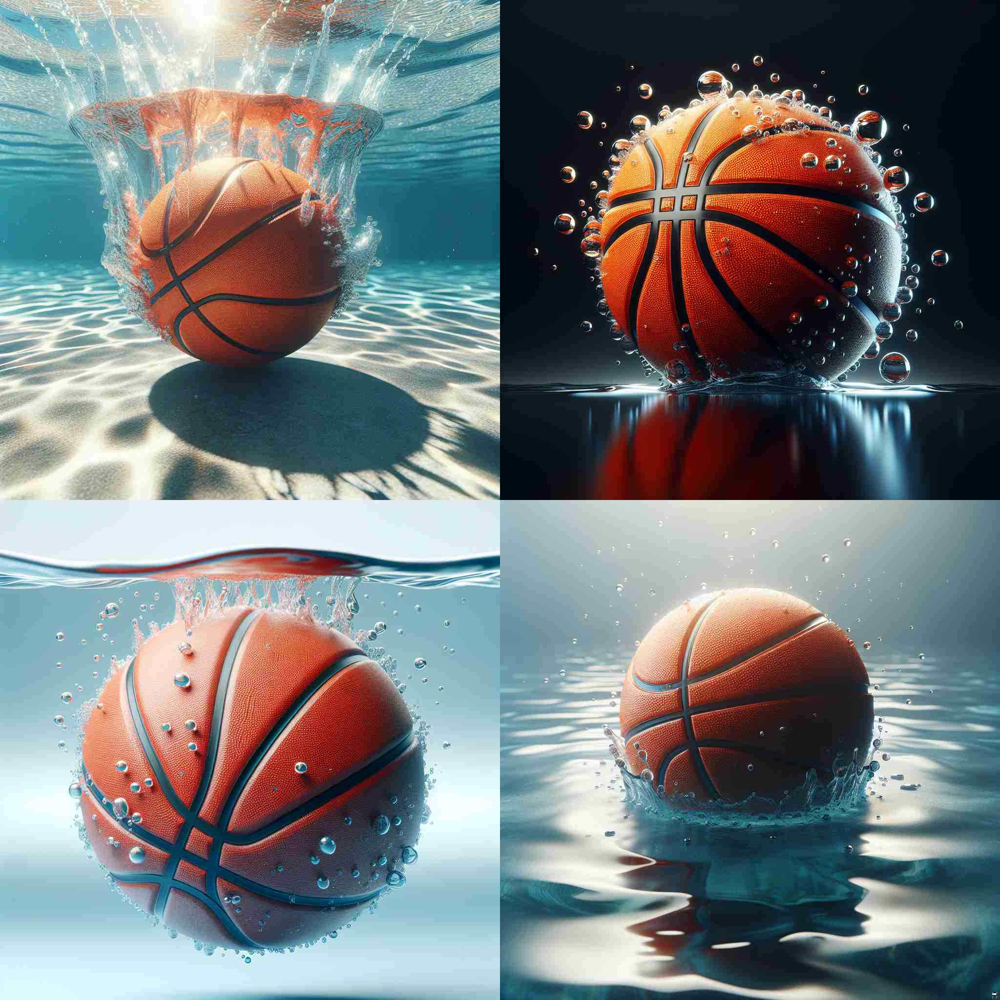 A basketball in water