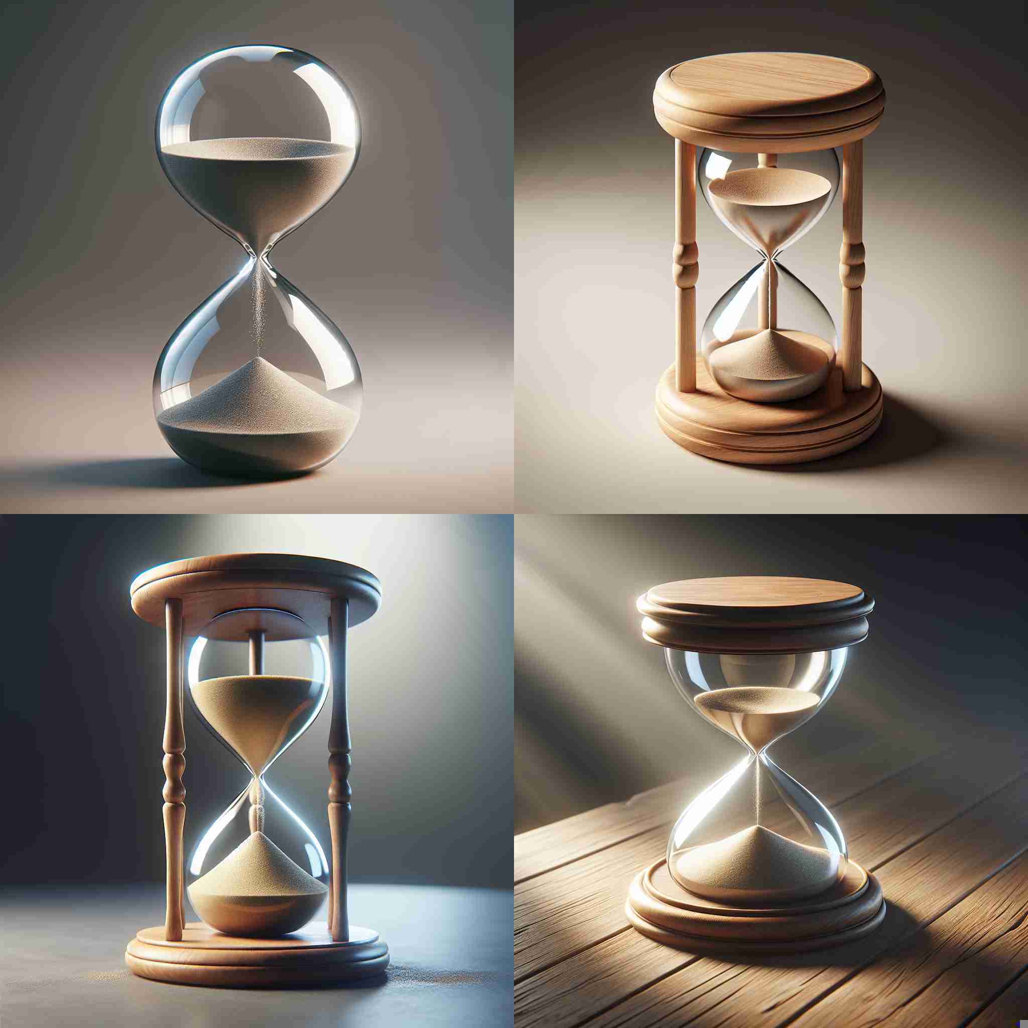 An hourglass just finishing its counting