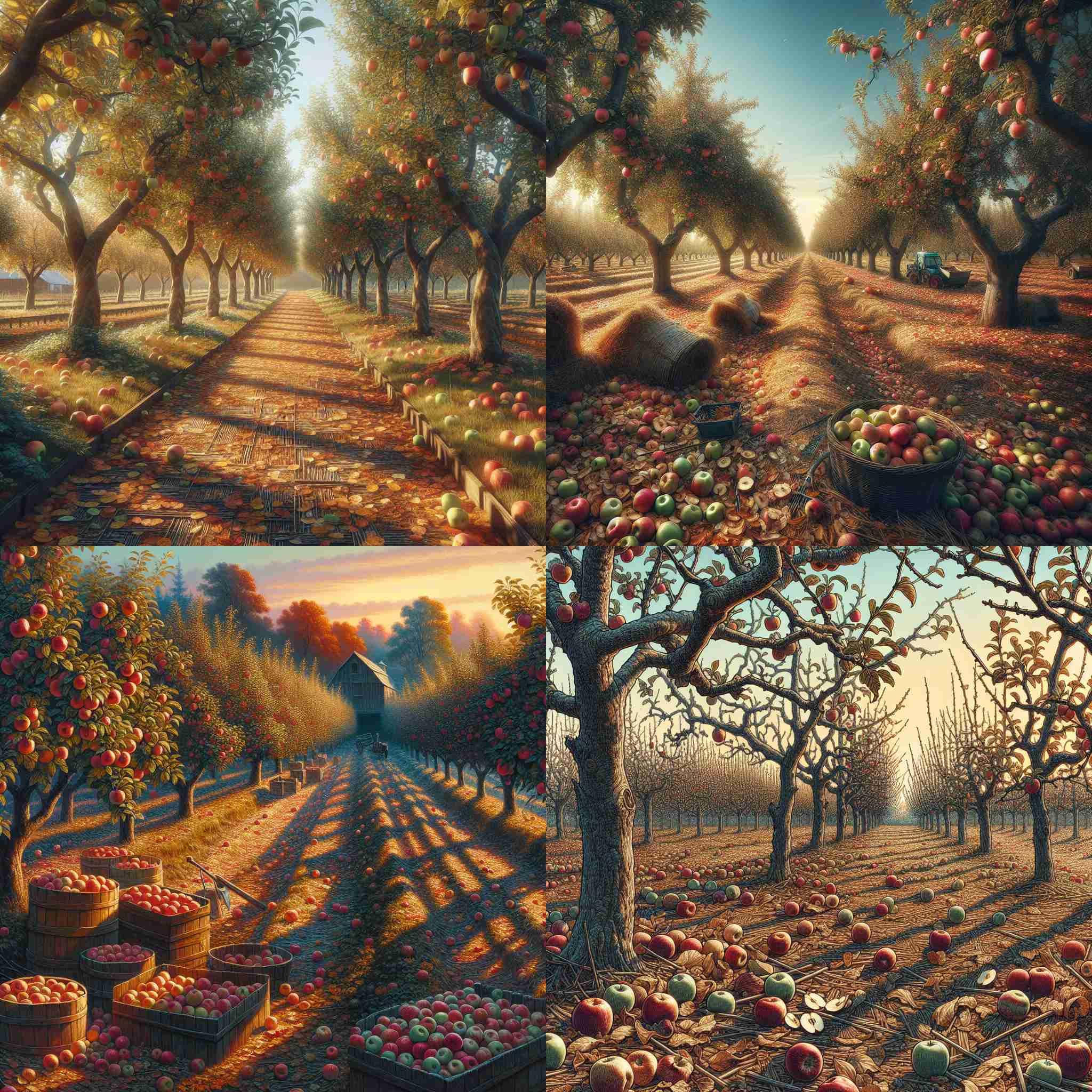 An apple orchard after harvesting is over