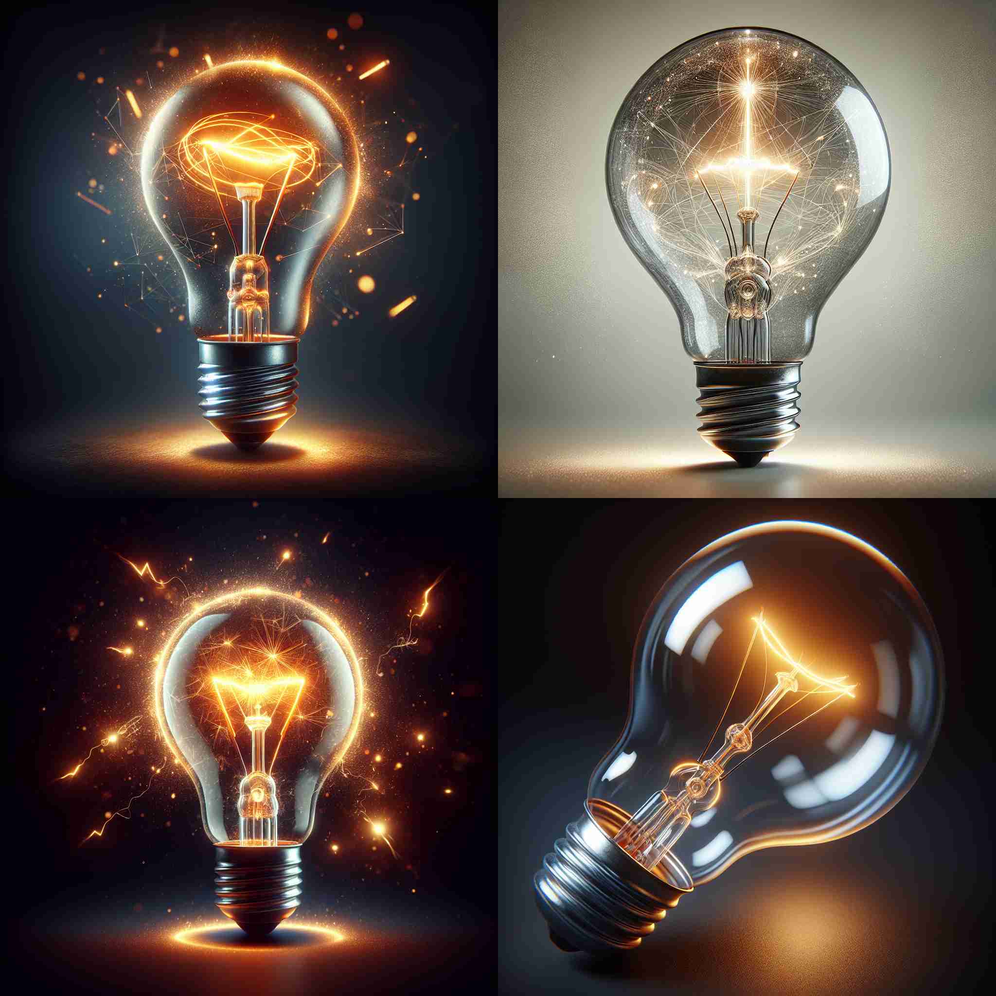 A lightbulb with electricity