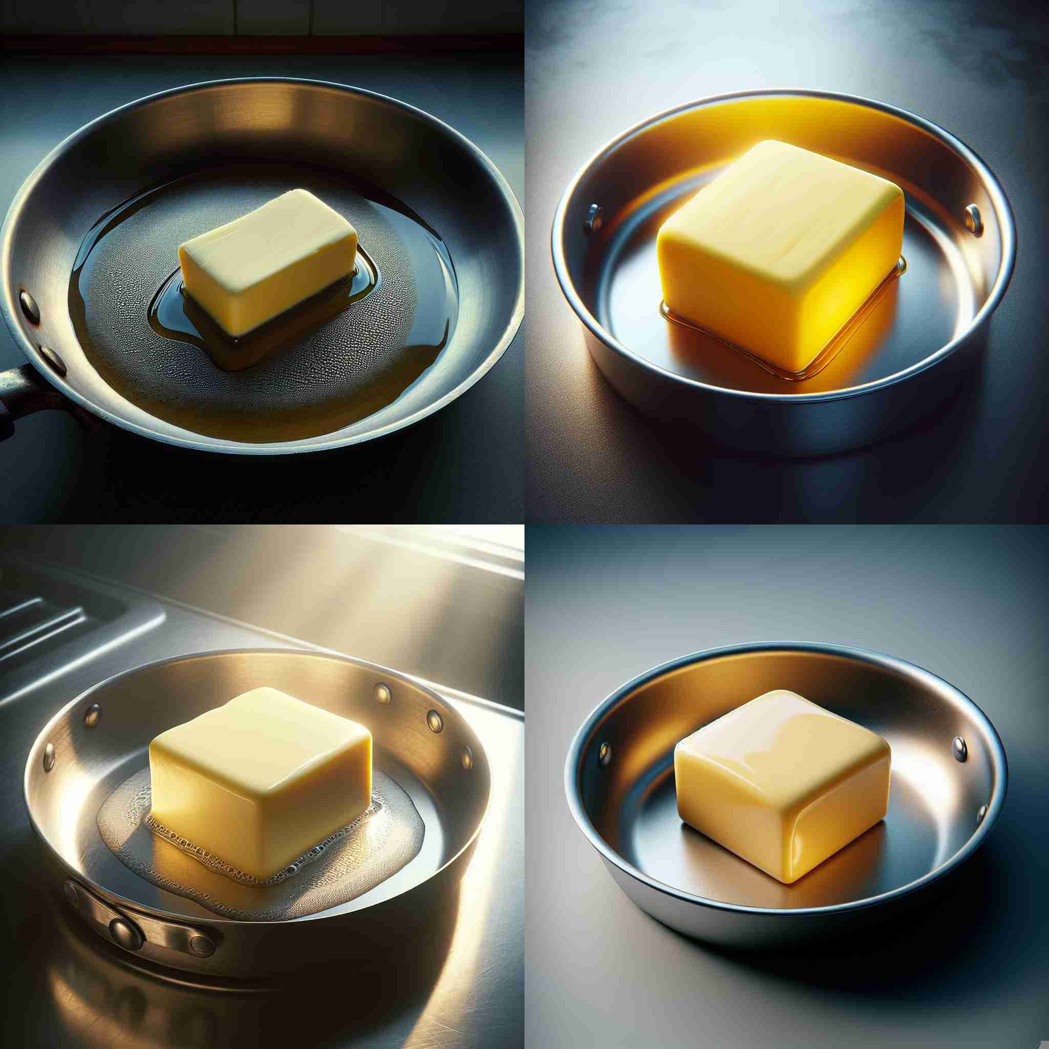 A piece of butter in a cold pan